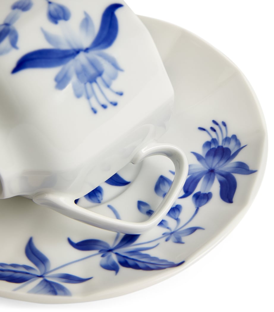 Blomst Fuchsia Cup and Saucer BLUE Image 2