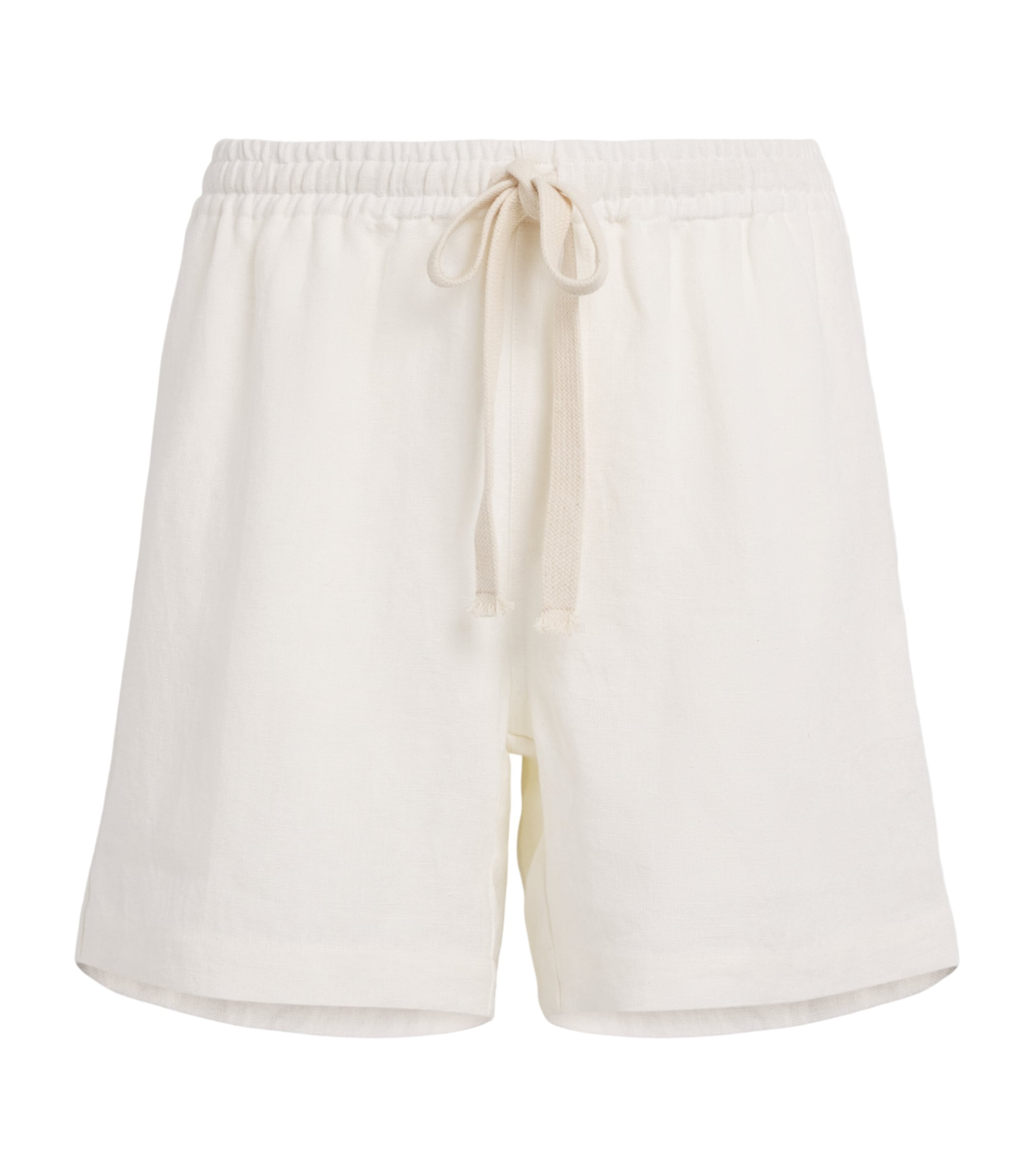 COMMAS Mens Linen Drawstring Shorts White Image 1