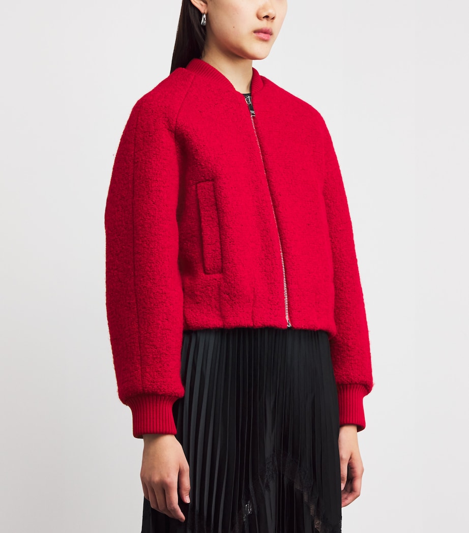 Virgin Wool-Blend Bomber Jacket RED Image 3