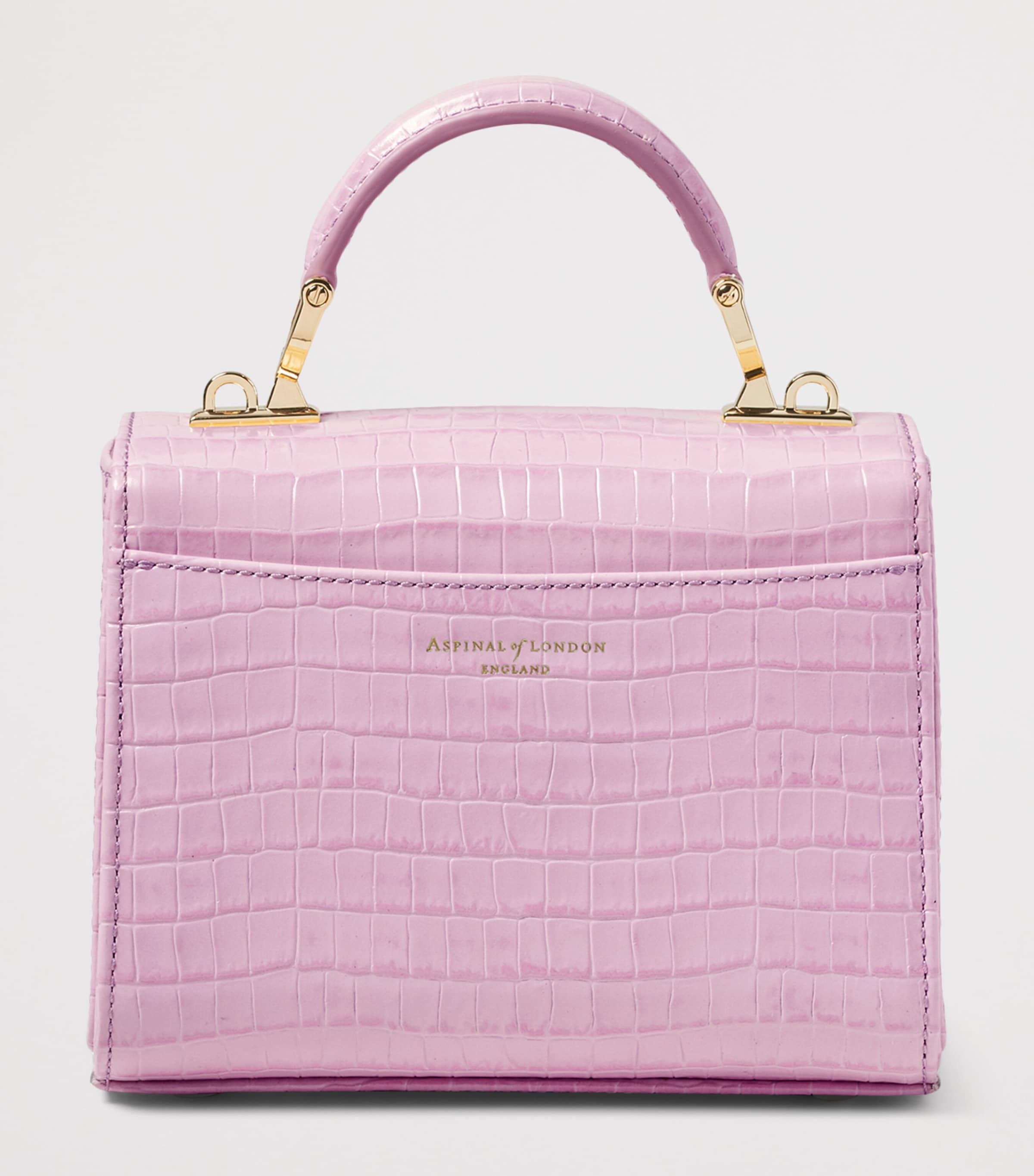 Aspinal Of London Mini Leather Mayfair Top-Handle Bag Lilac Image 4