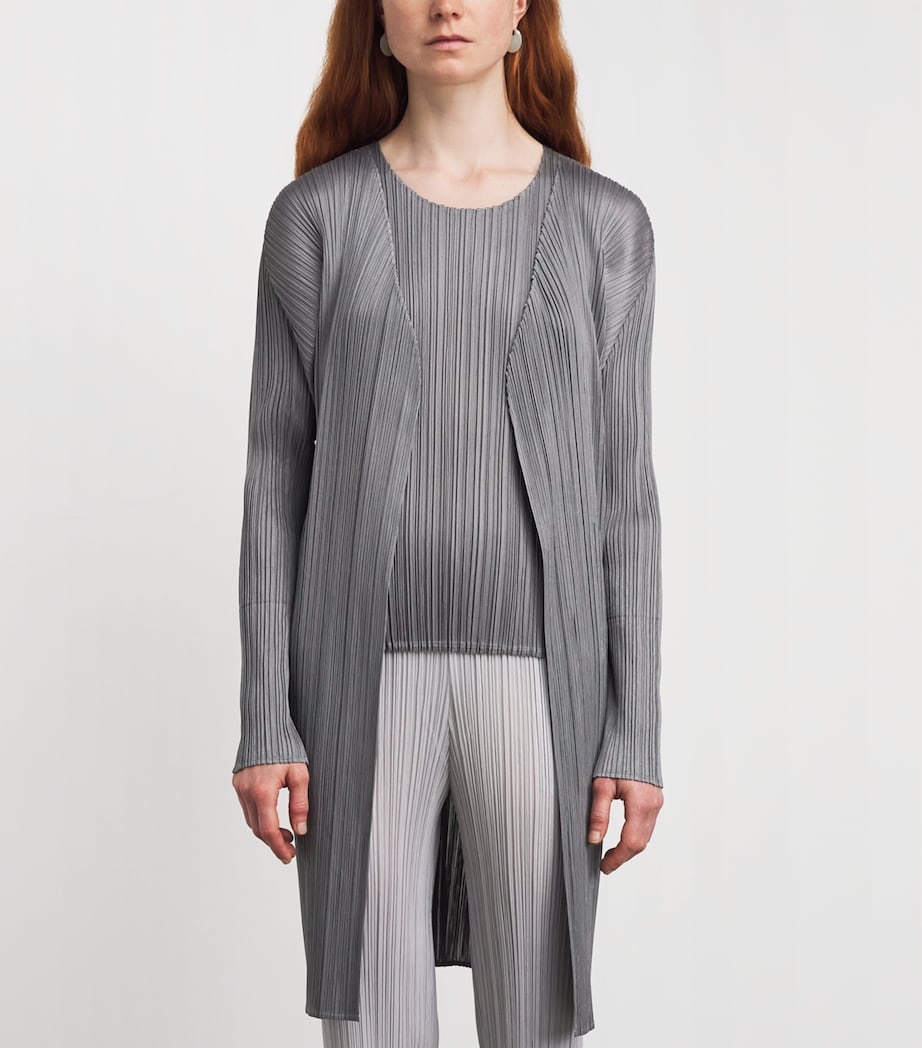 Pleats Please Issey Miyake Womens Basics Longline Cardigan Image 4