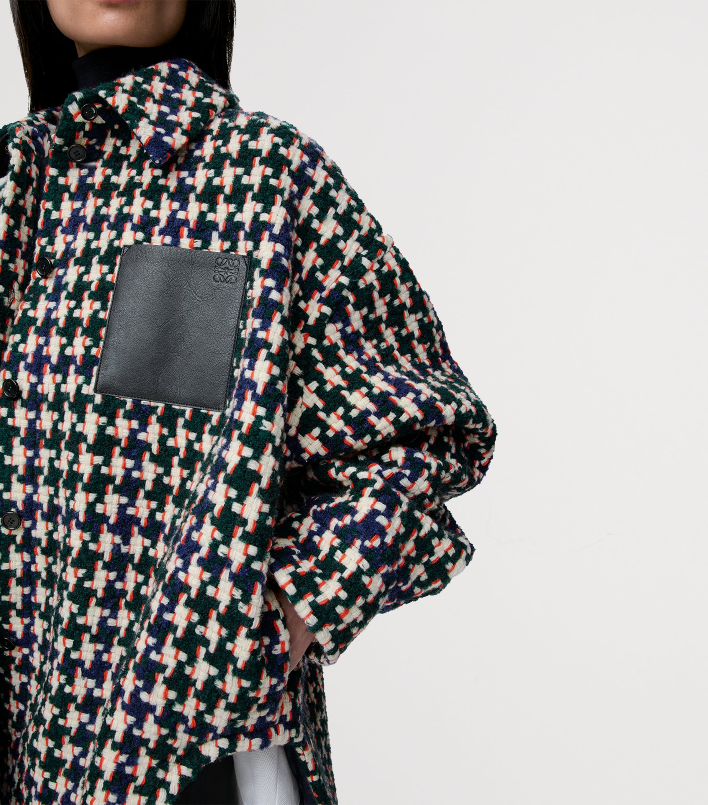 Tweed Houndstooth Overshirt GREEN/MULTICOLOR Image 5