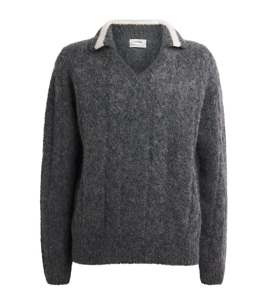 Wool-Blend Polo Sweater GREY GY Image 1