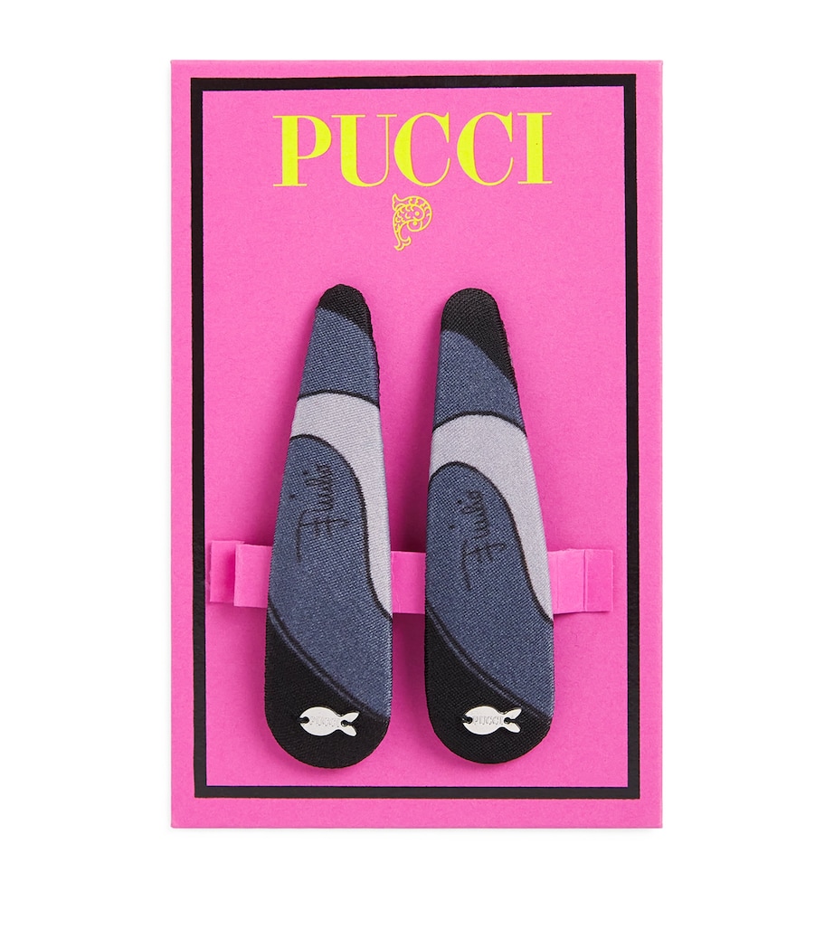 PUCCI Marmo Print Hair Clips (Set of 2) Pink Image 1