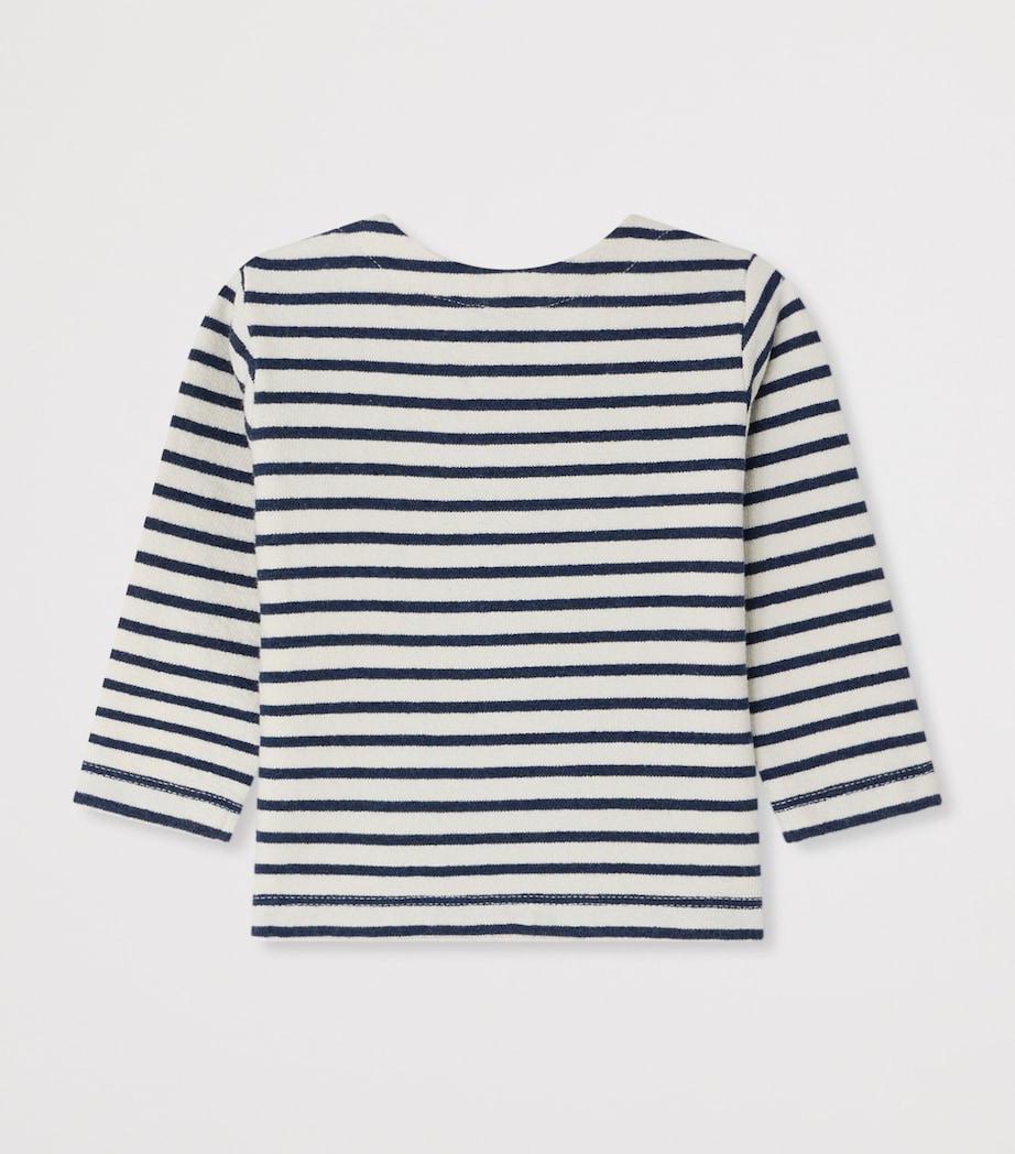 Bonpoint Organic Cotton Stripe Tourbillon Top (6-18 Months) Indigo Image 2