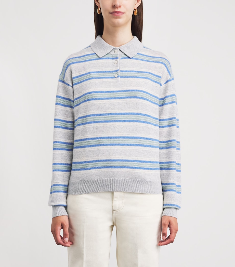 Guest In Residence Womens Cashmere Collegiate Stripe Sweater Stone Combo Stocom Image 4