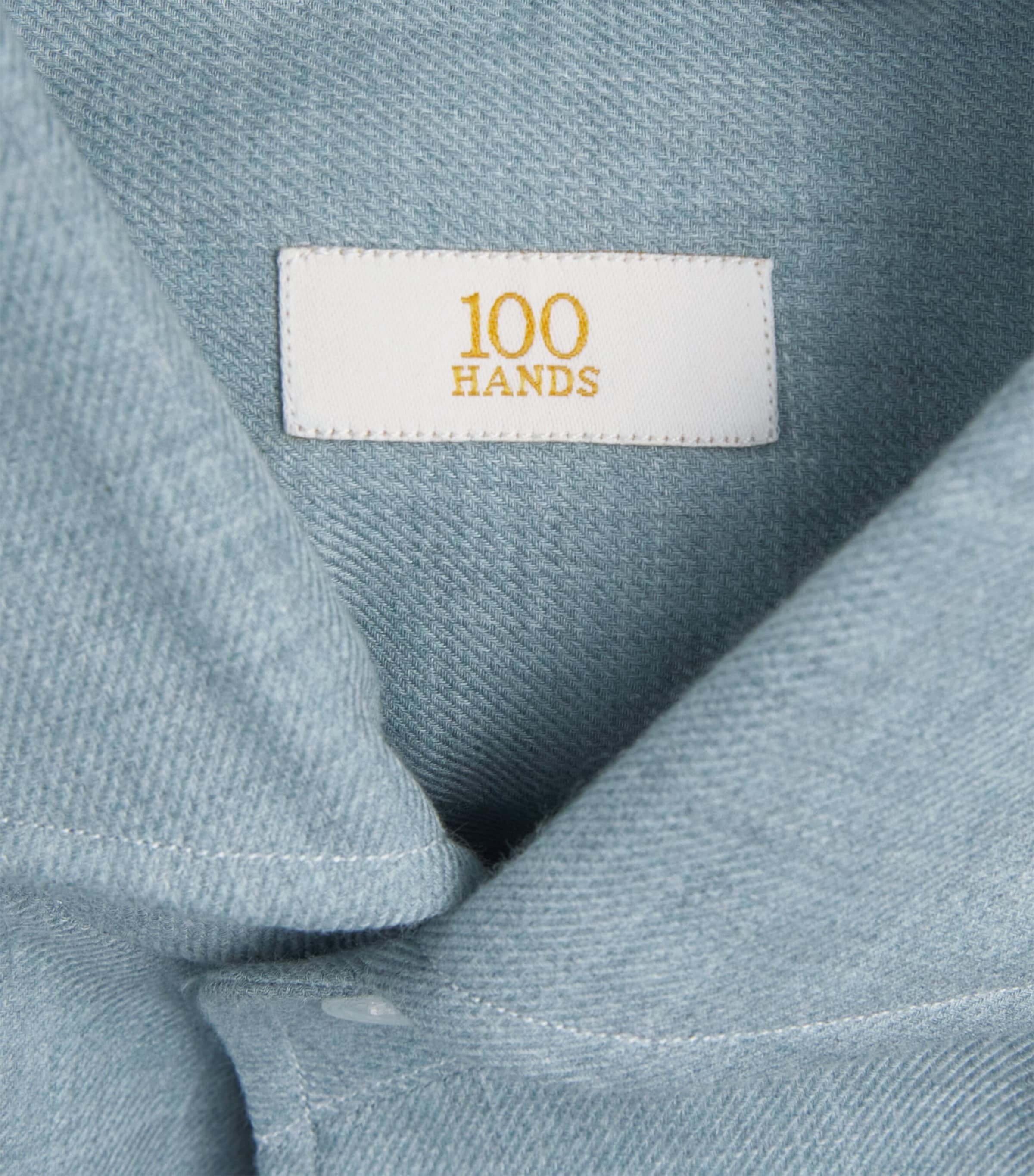 100HANDS Mens Cotton Flannel Shirt Ocean Grey Image 6