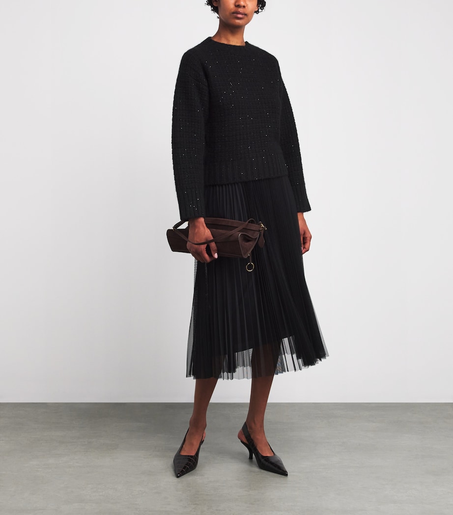 Wool-Blend Sequin Sweater 825 NERO Image 2