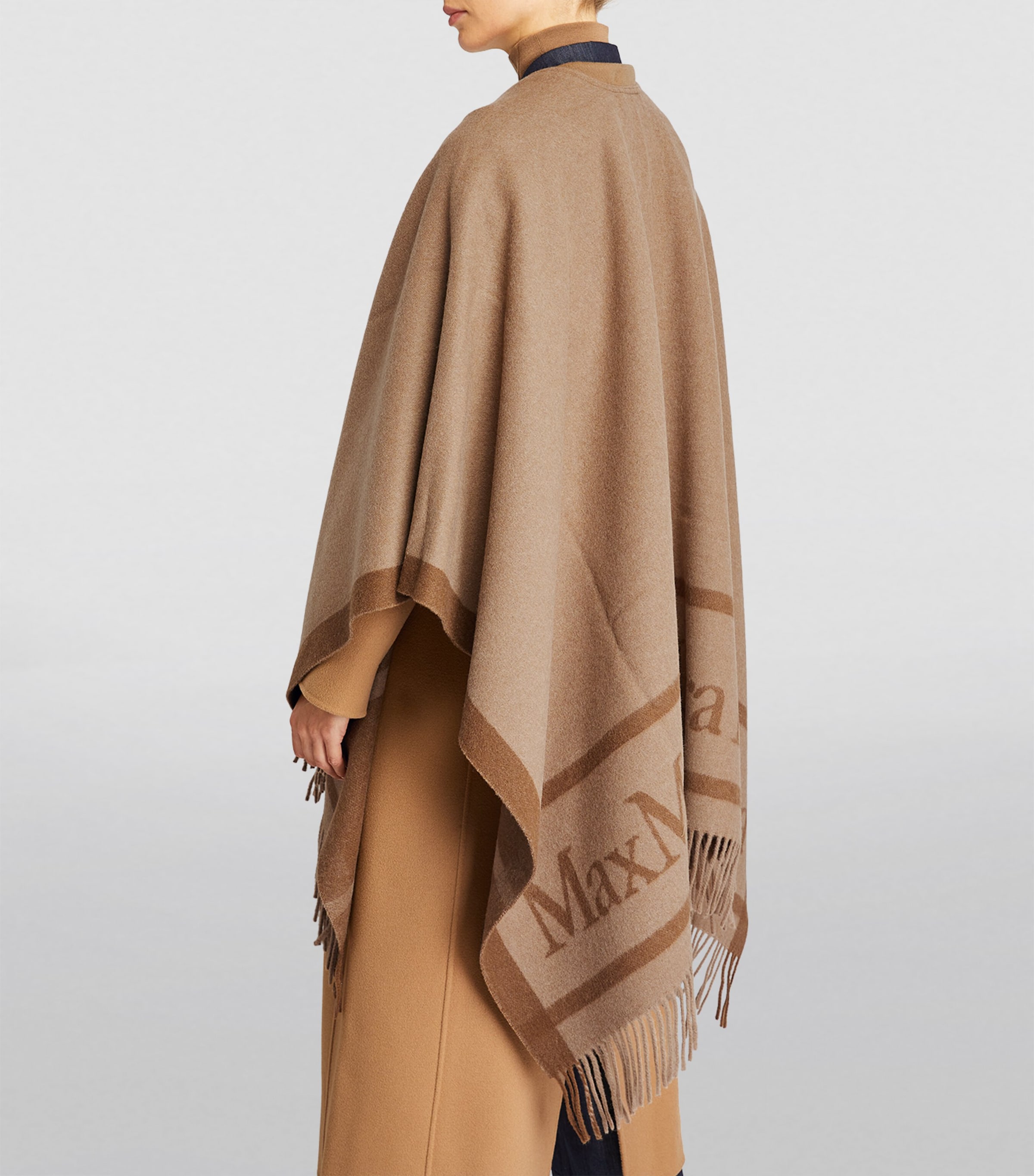 Max Mara Wool Jacquard Hilde Cape | Harrods KR