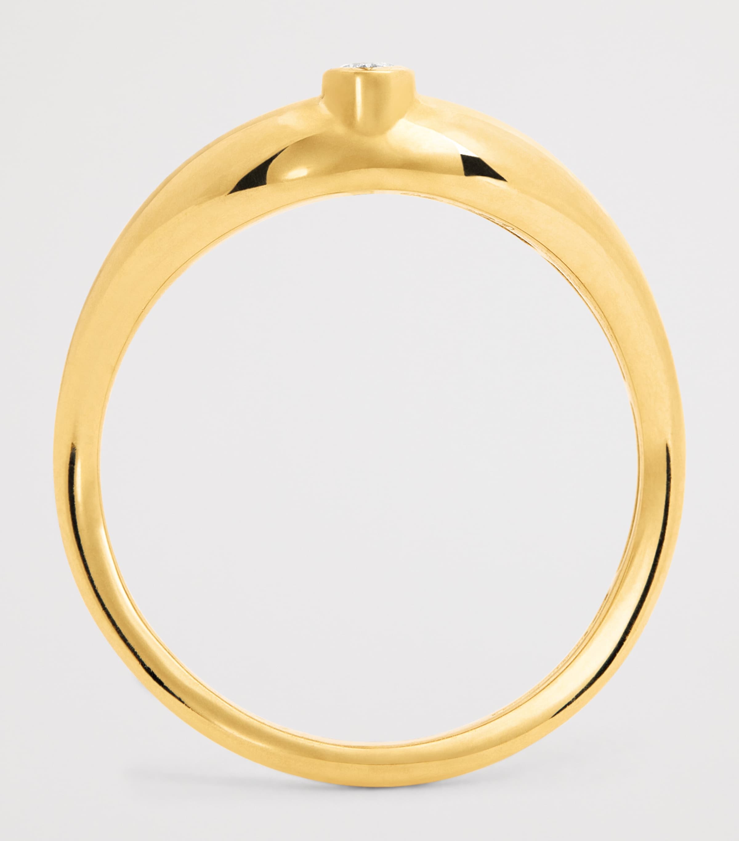 Yellow Gold and Diamond Boa Stackable Ring YELLOW GOLD Image 3