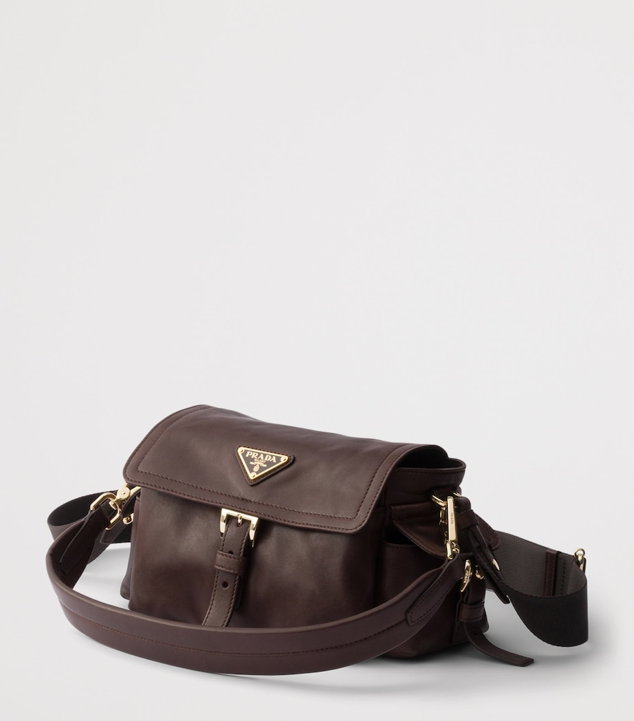 Prada Mini Lambskin Explore Shoulder Bag Brown Image 2