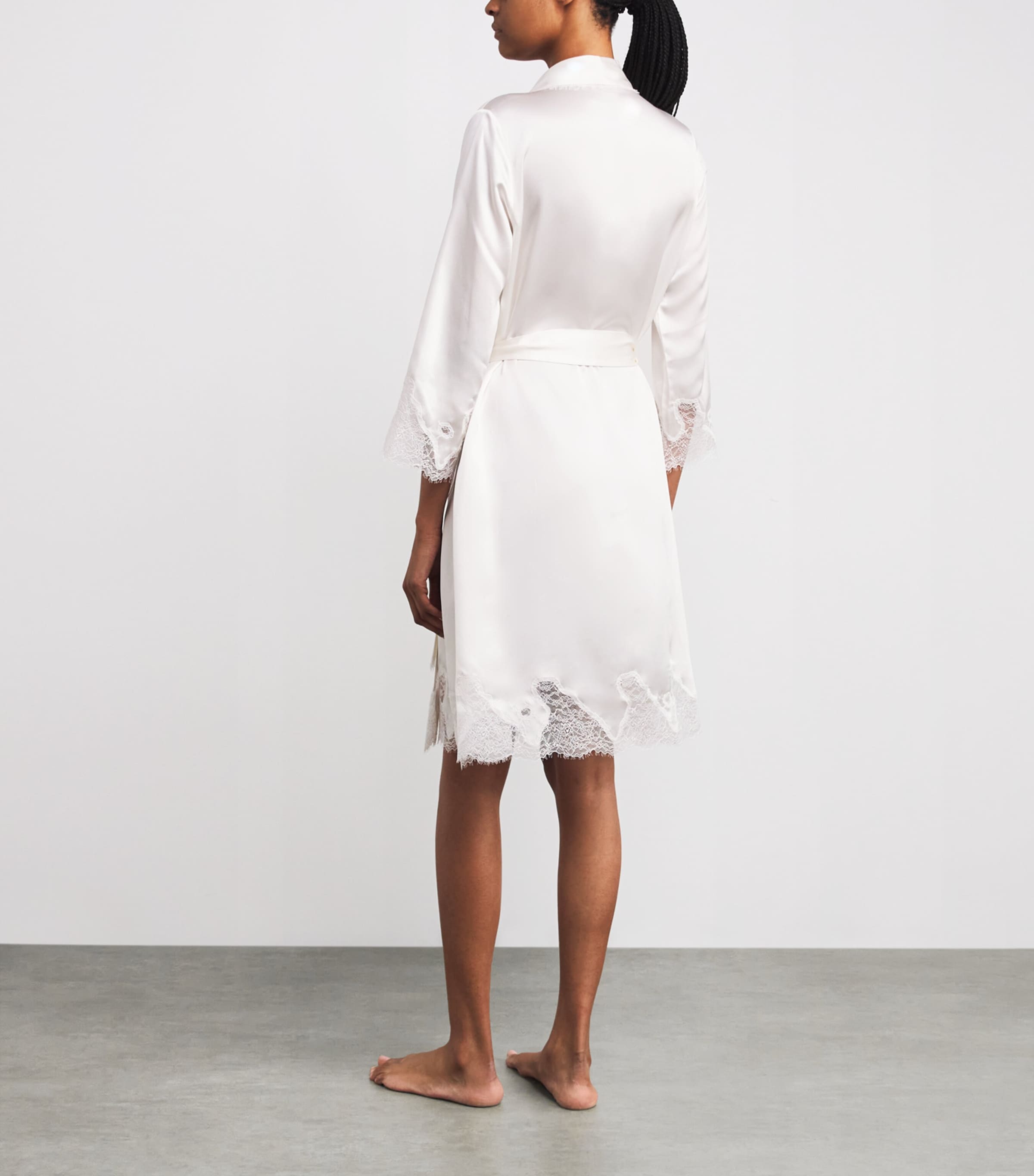 Mulberry Silk Luella Robe WHITE Image 3