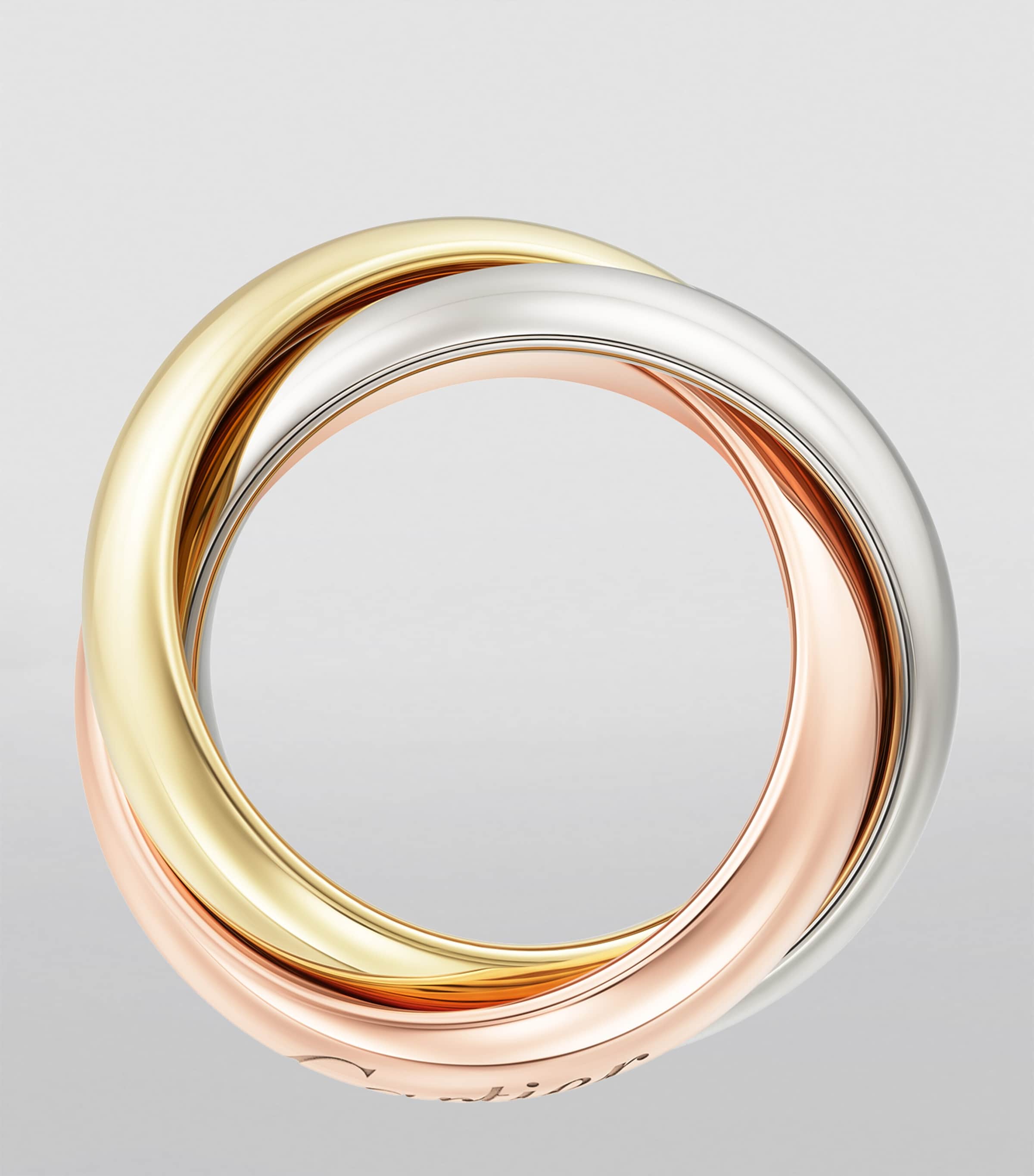 Cartier Extra Large Yellow, White and Rose Gold Trinity Ring