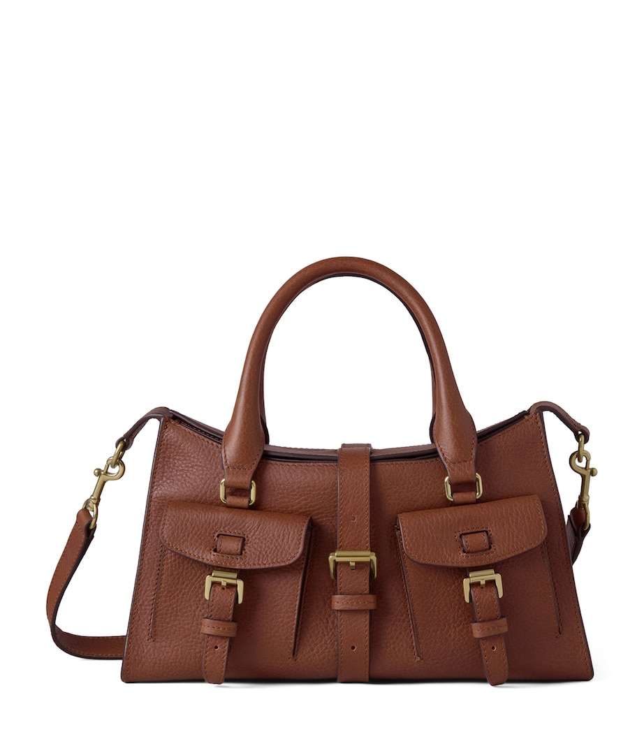 Small Leather Roxanne Top-Handle Bag OAK Image 1