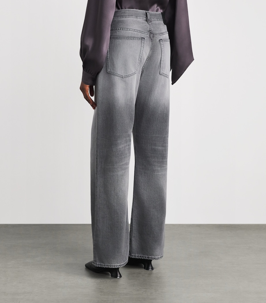 Acne Studios Womens 2021F Mid-Rise Flared Jeans Grey Image 5