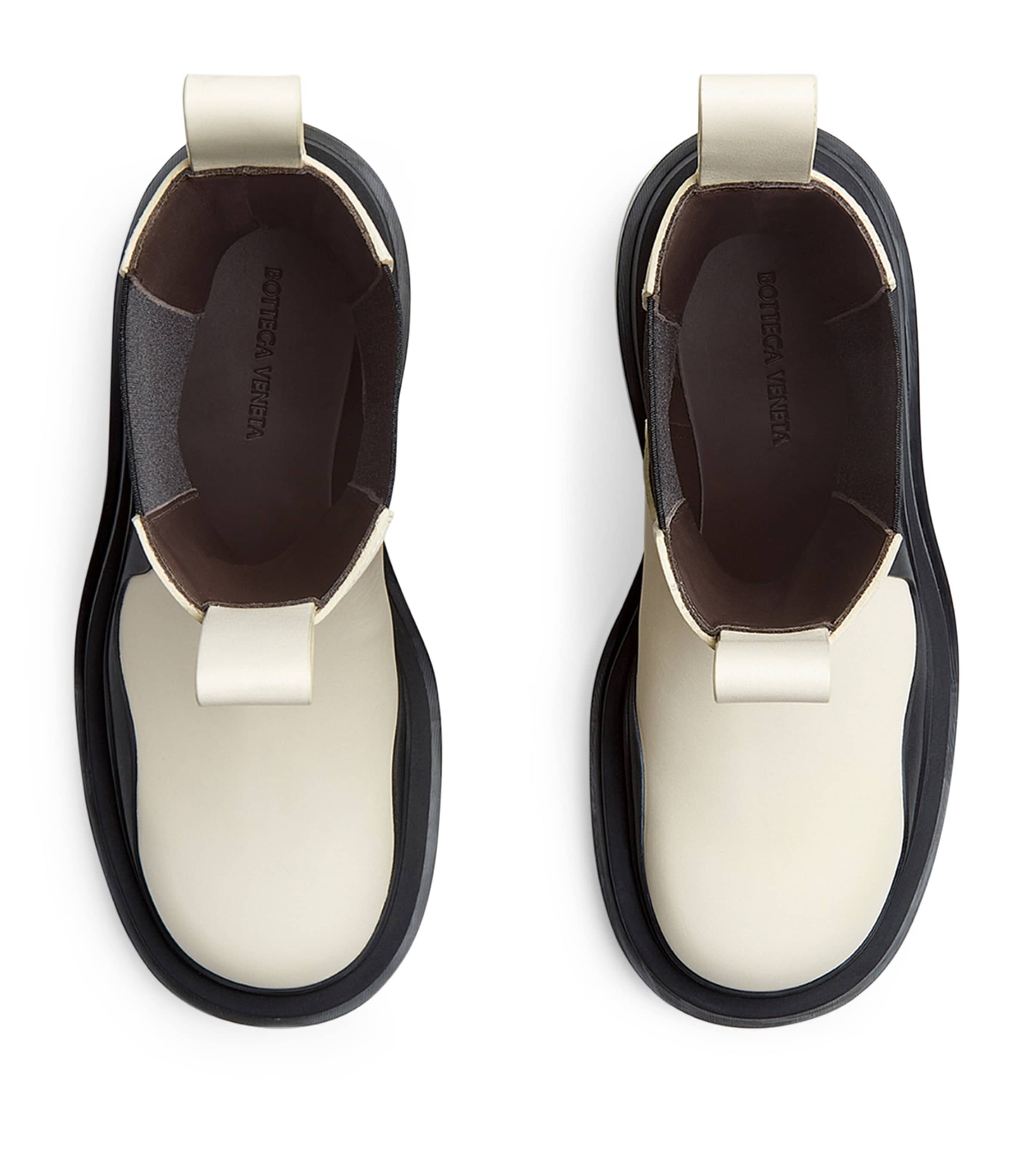 Bottega Veneta White Leather Tire Chelsea Boots | Harrods US
