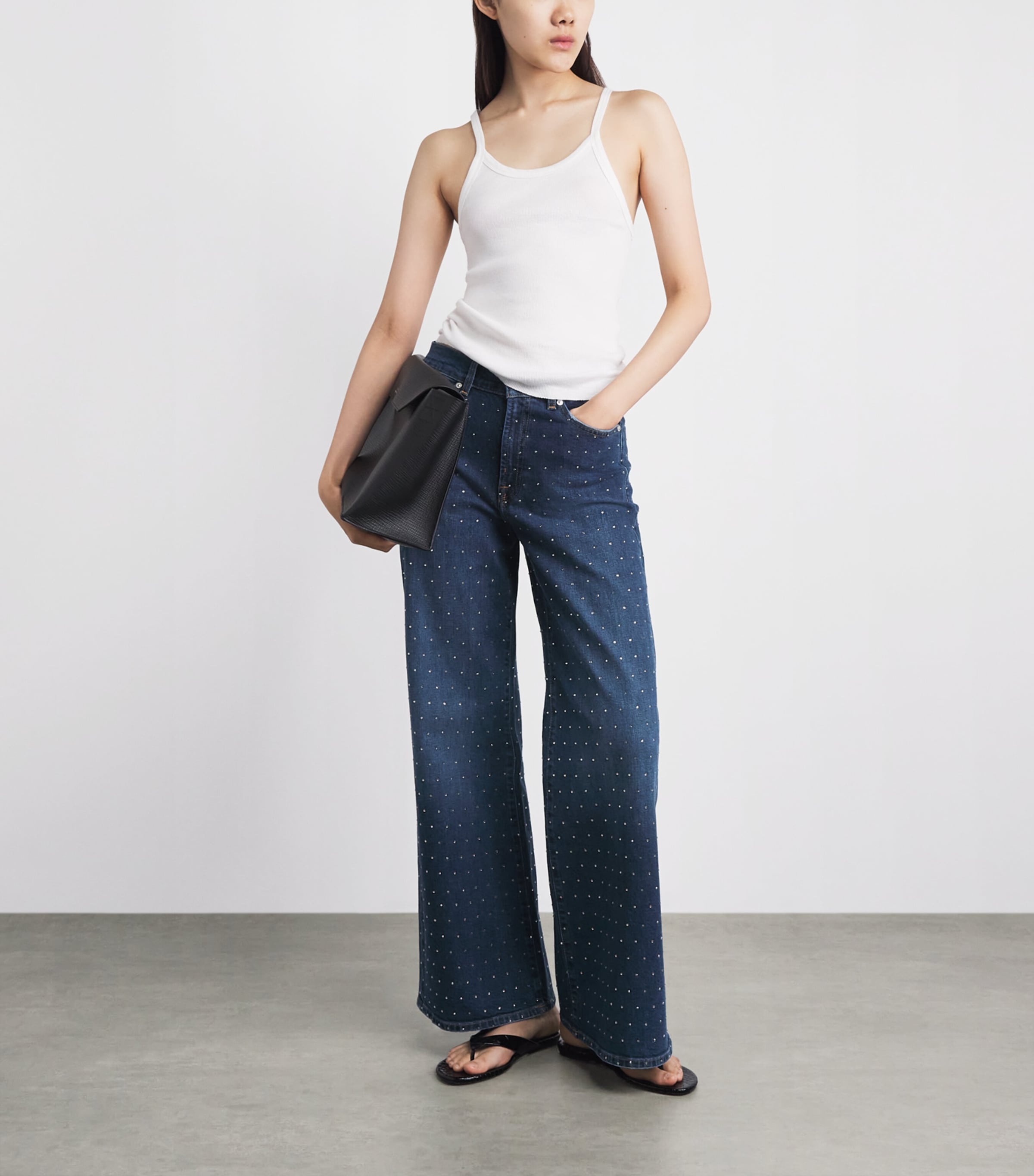 7 For All Mankind Womens Lotta Wide-Leg Jeans Radar Image 2