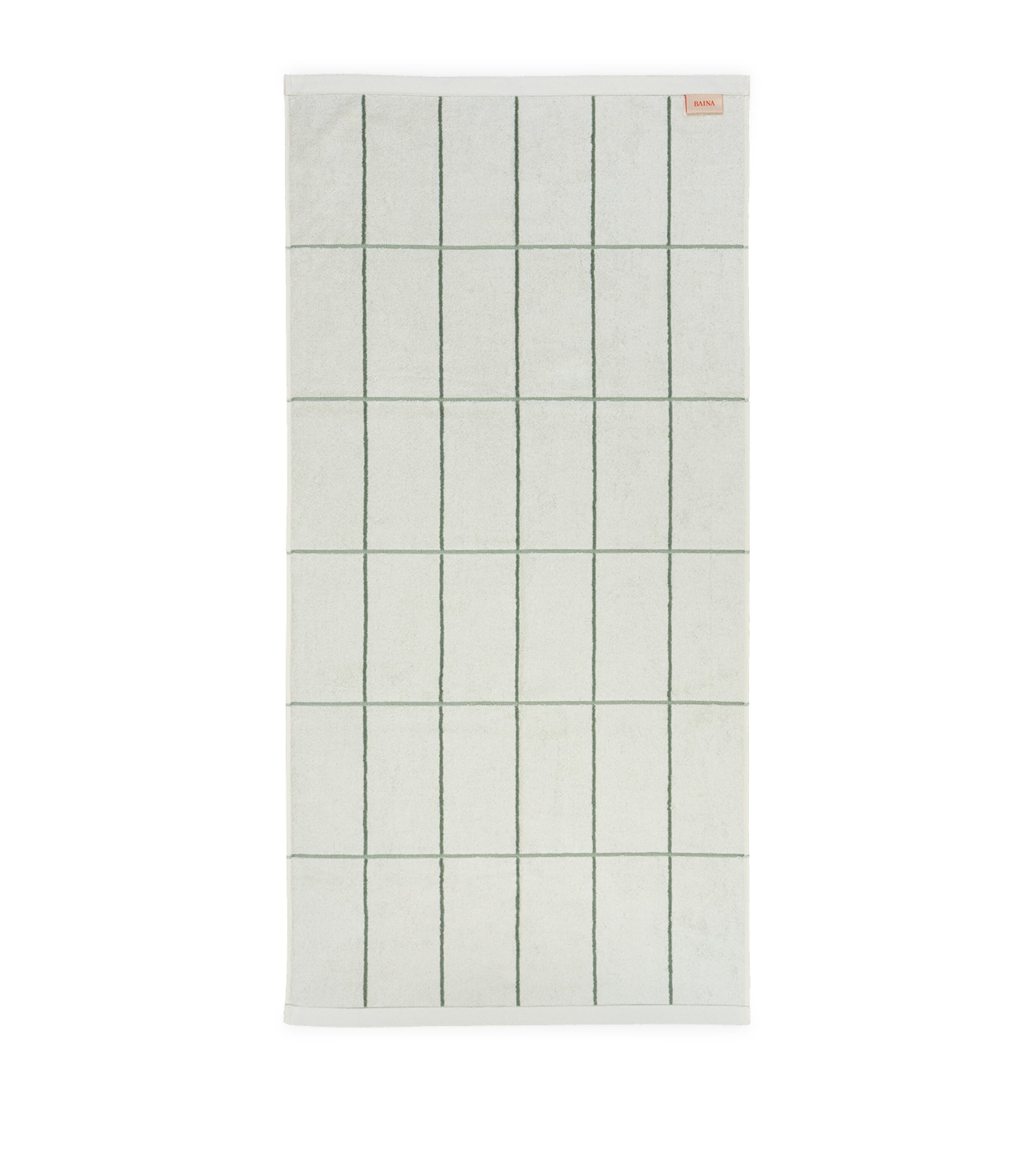 Check Bethel Bath Towel (40cm x 170cm) SAGE / CHALK Image 3