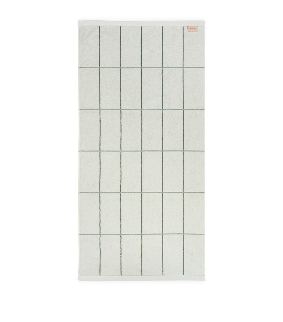 Check Bethel Bath Towel (40cm x 170cm) SAGE / CHALK Image 3