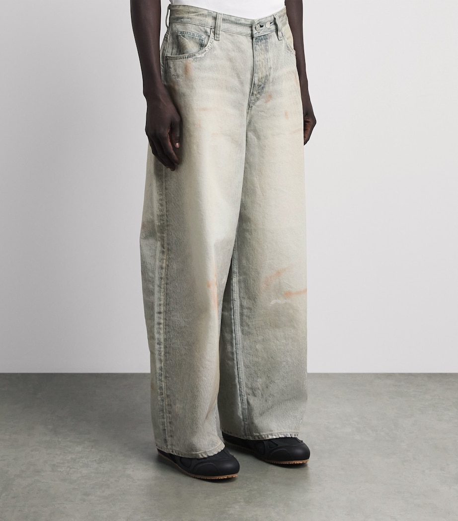 Won Hundred Mens Lyon Printed Straight Jeans Digital Painted Image 4