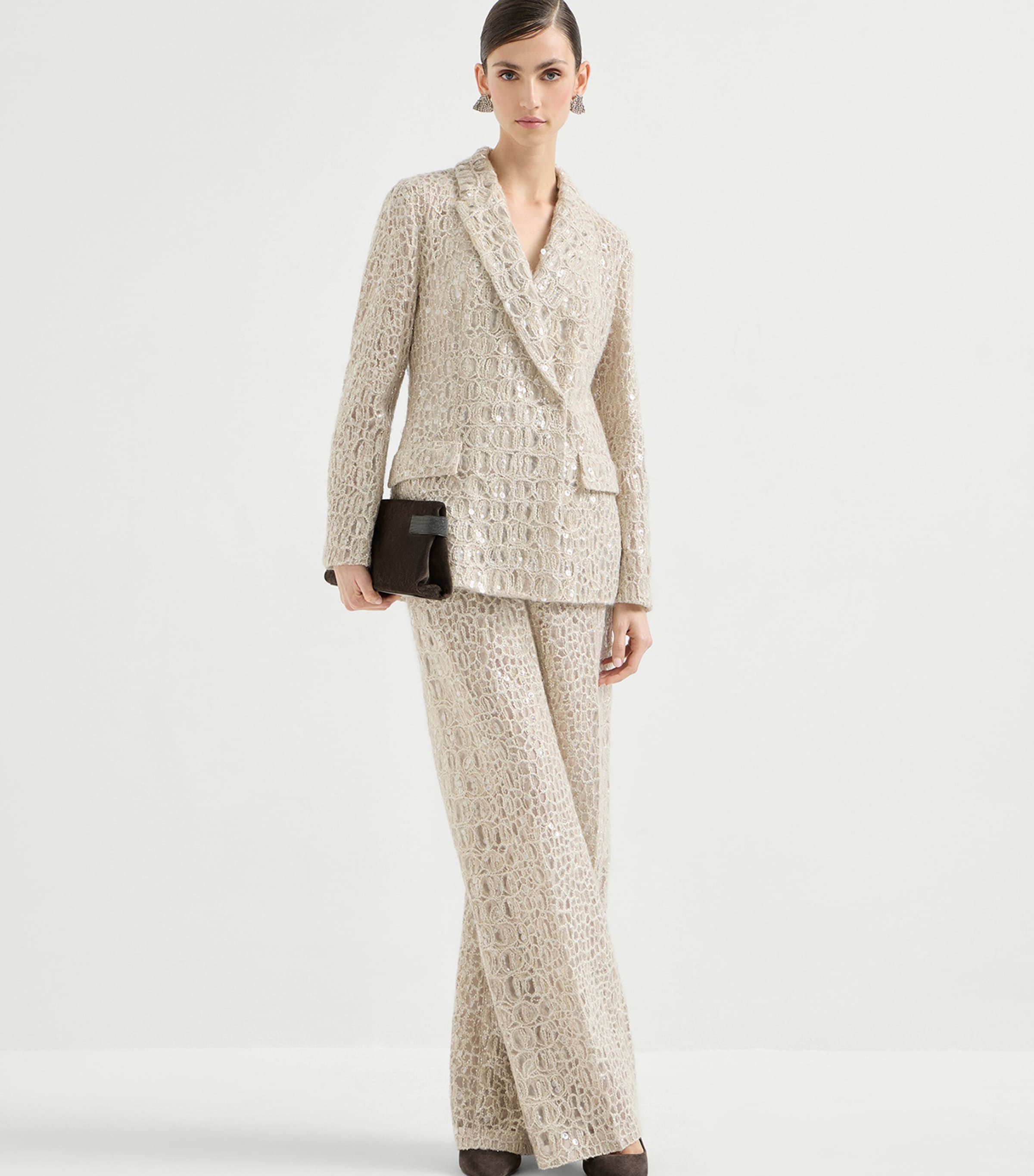 Sequin-Detail Wide-Leg Trousers CRI71 Image 2