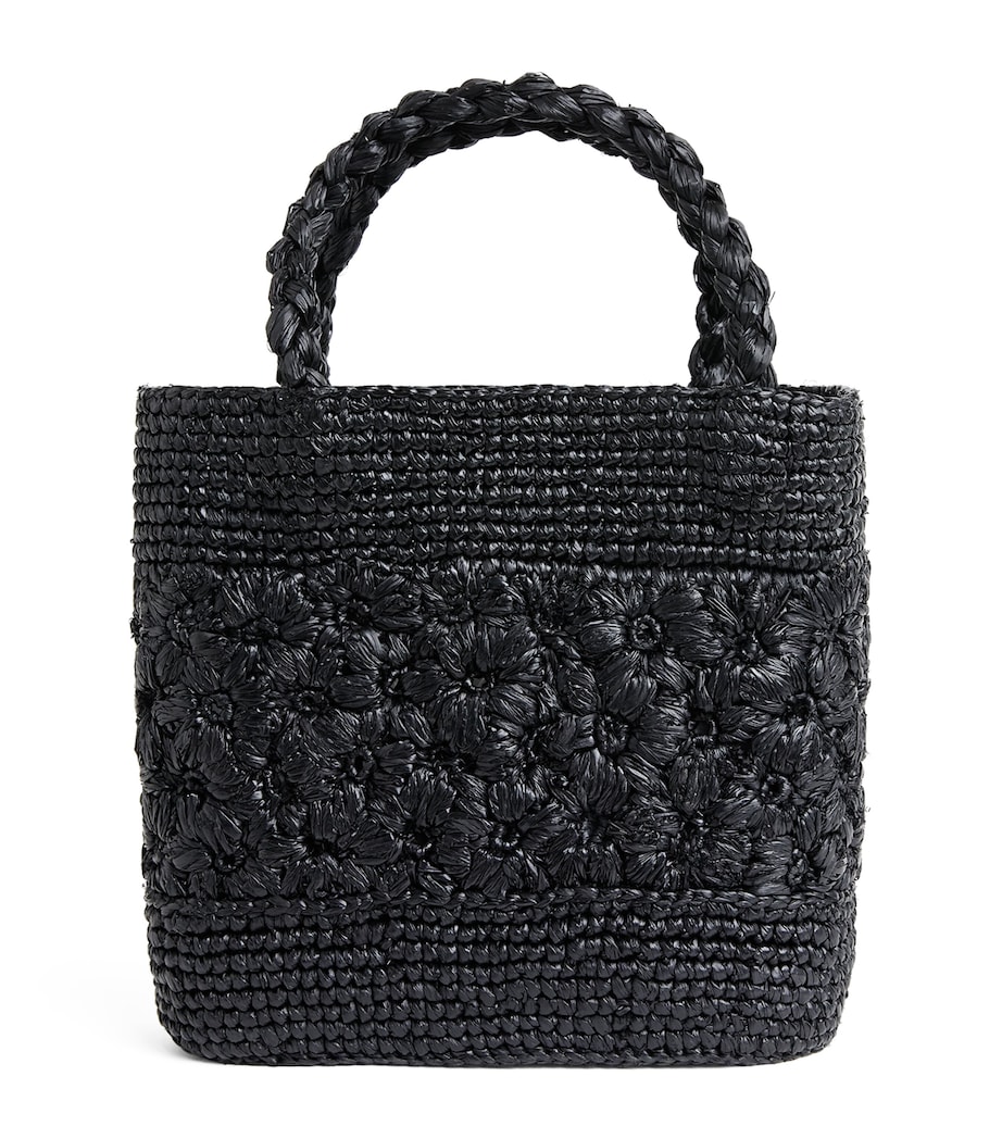 Rixo Raffia Milana Top-Handle Bag Black Image 1
