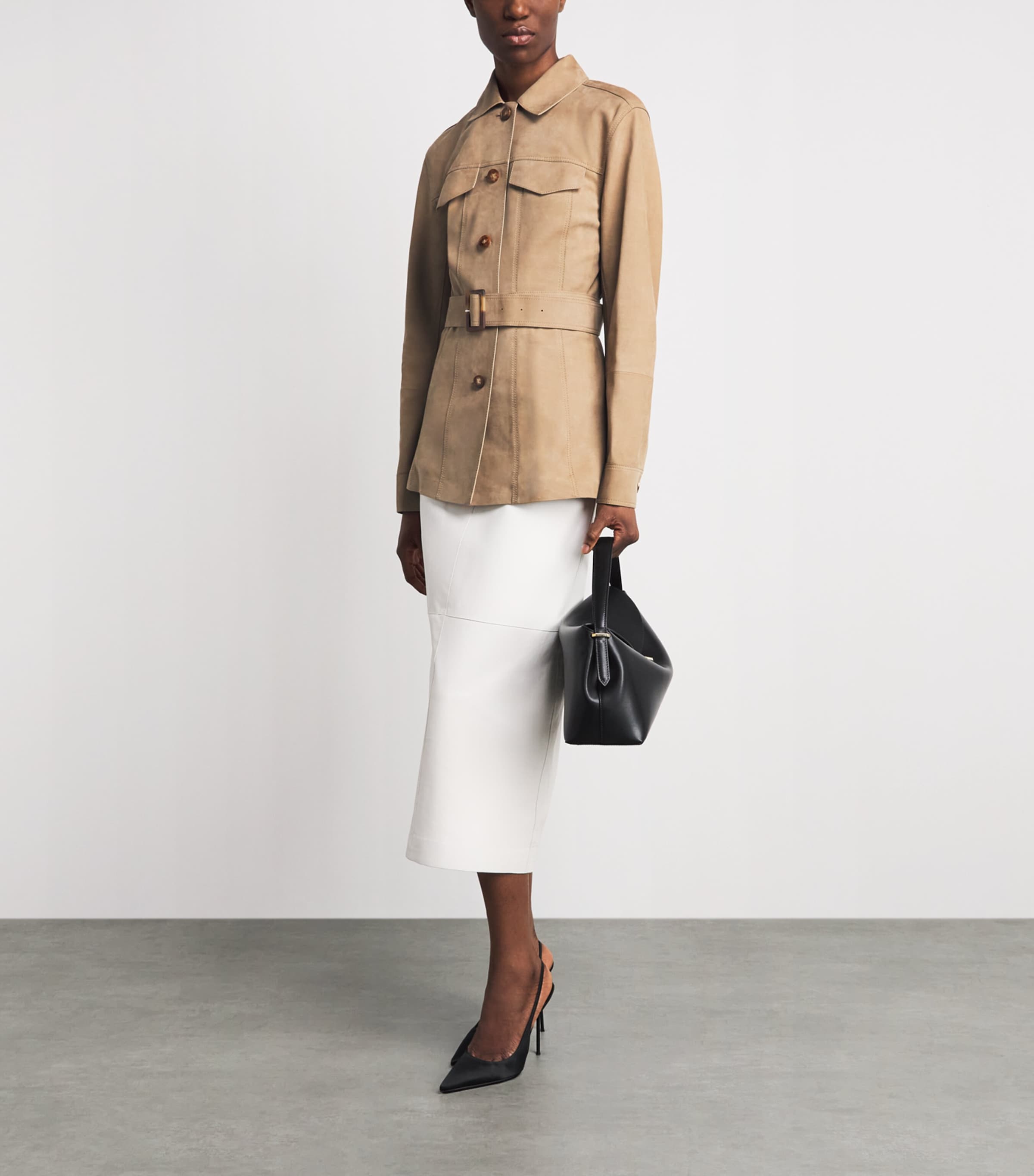 Suede Belted Jacket OAT Image 2