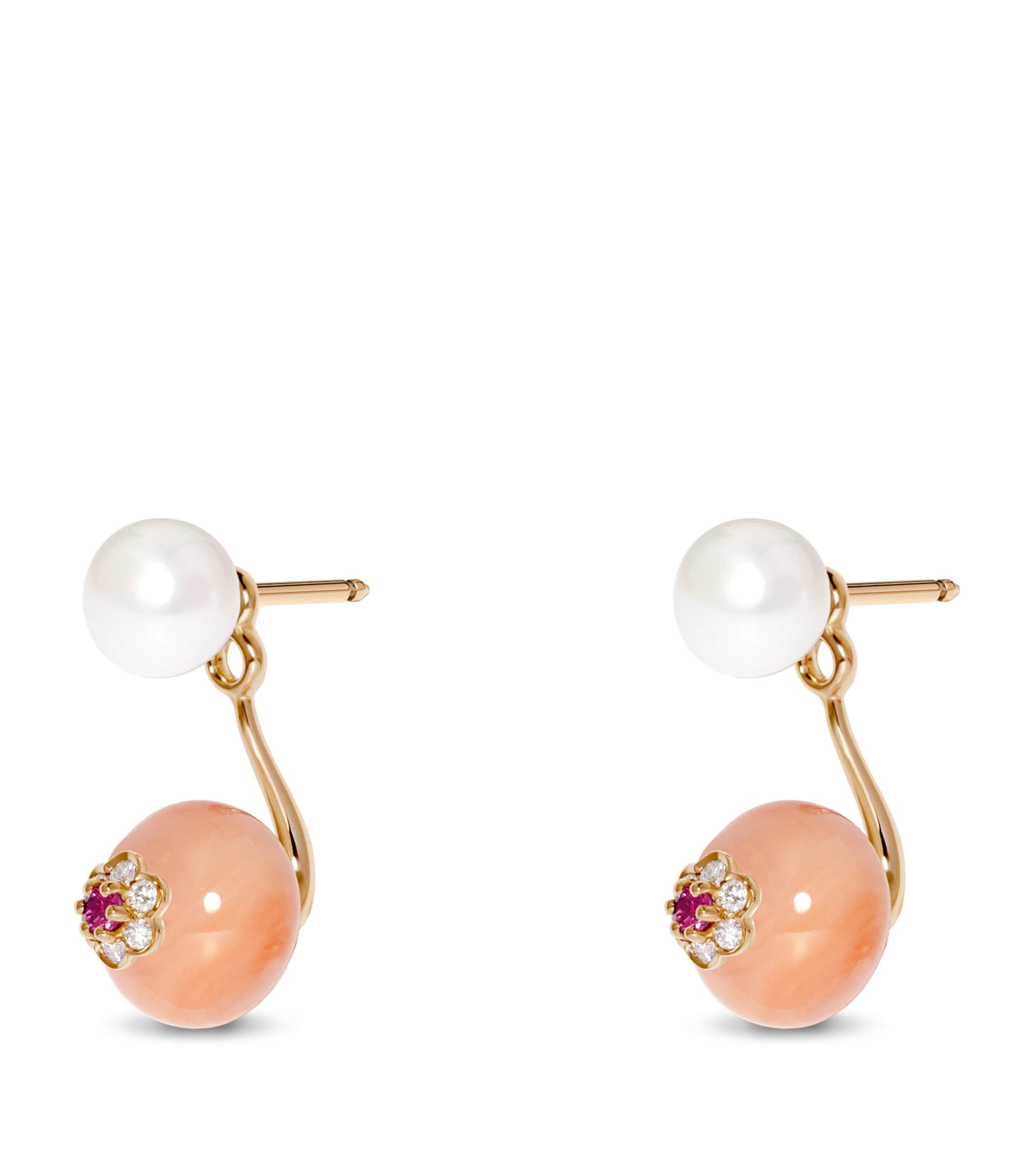 Rose Gold, Diamond and Sapphire Berry Ear Jacket MULTI Image 4