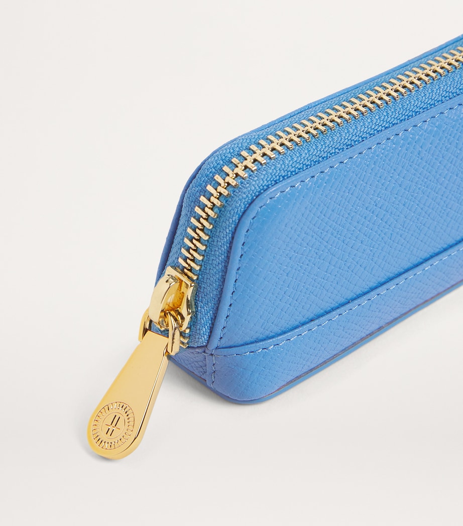 Slim Leather Pencil Case BLUE Image 6
