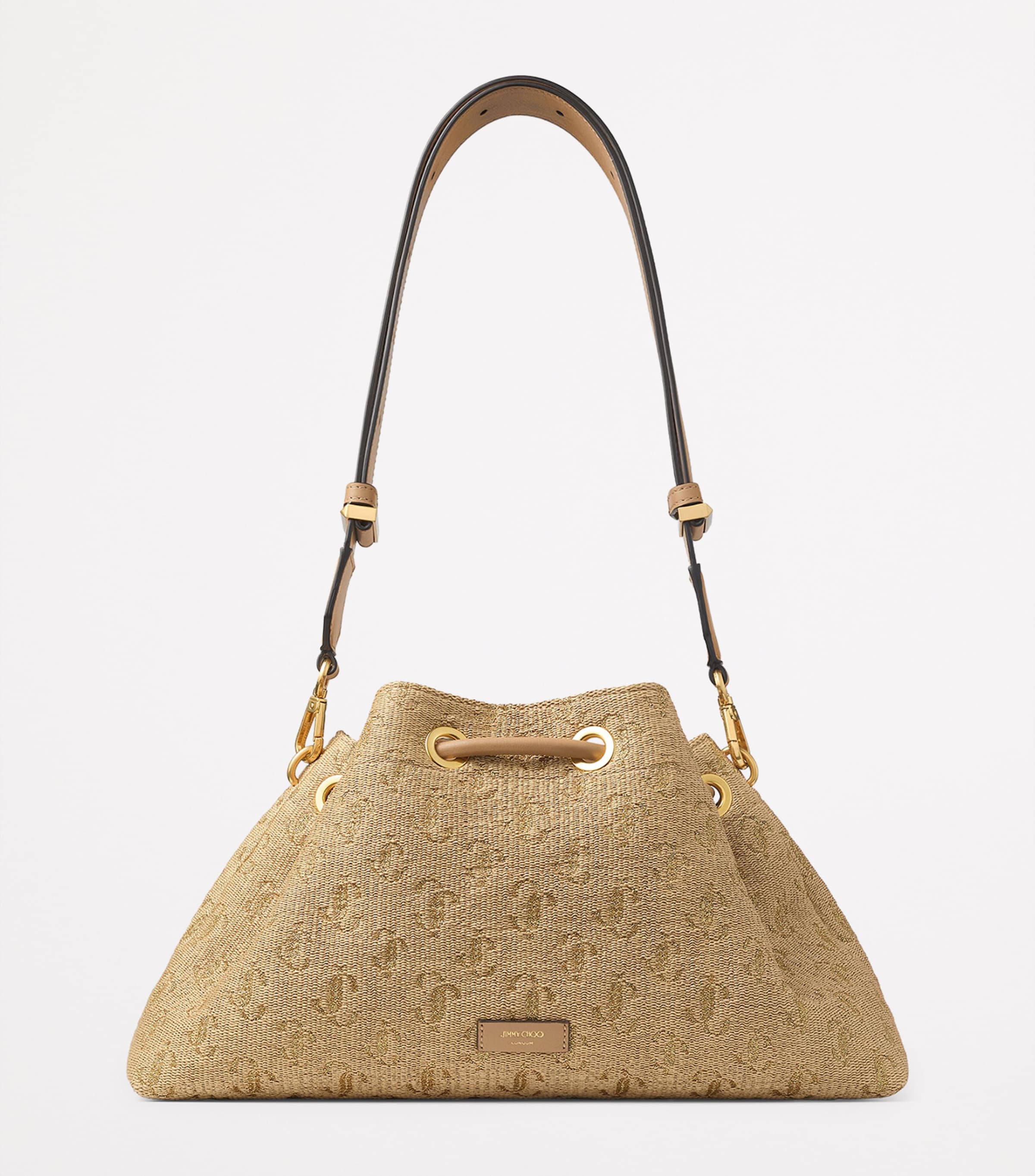 Medium Cinch Monogrammed Bucket Bag NATURAL/CAPPUCCINO/G Image 4