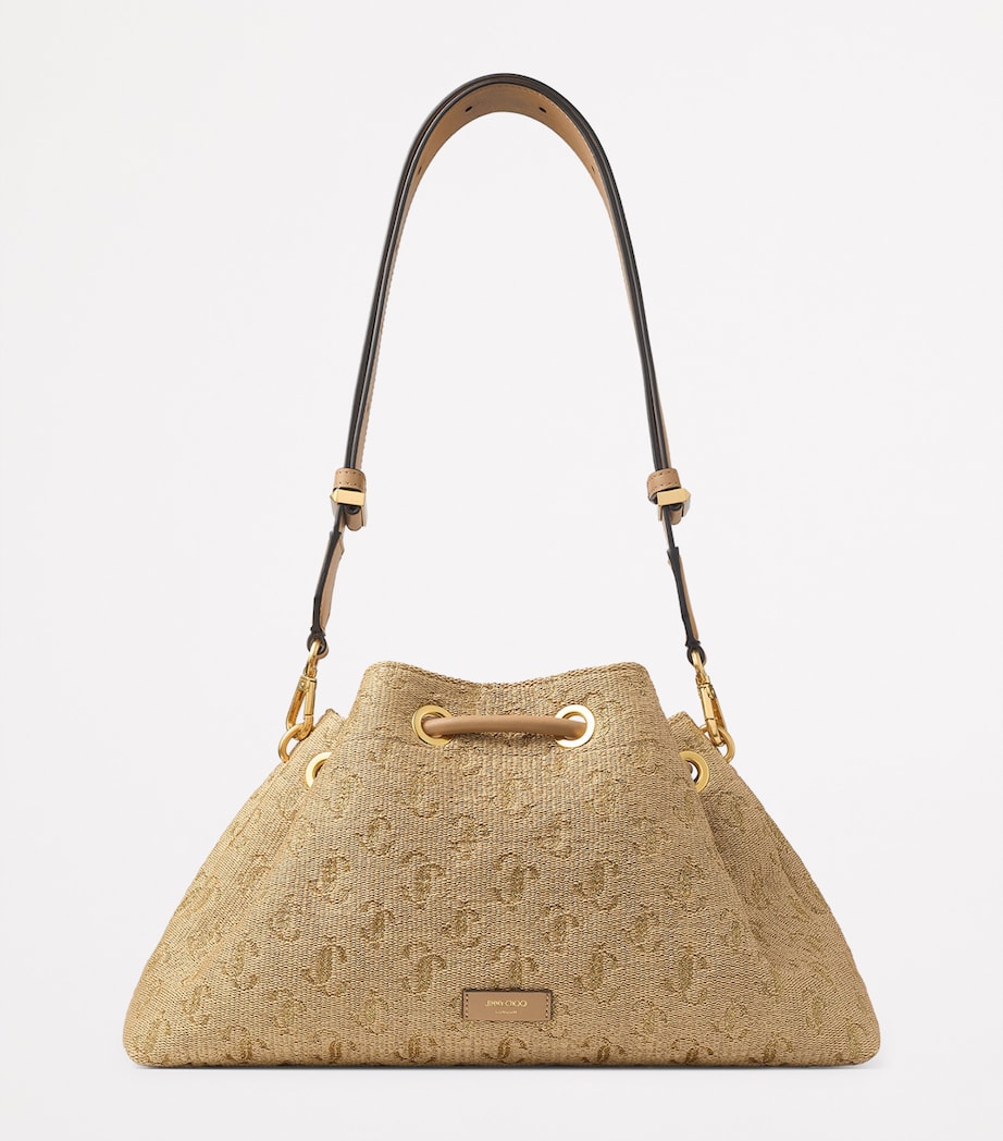 Medium Cinch Monogrammed Bucket Bag NATURAL/CAPPUCCINO/G Image 4