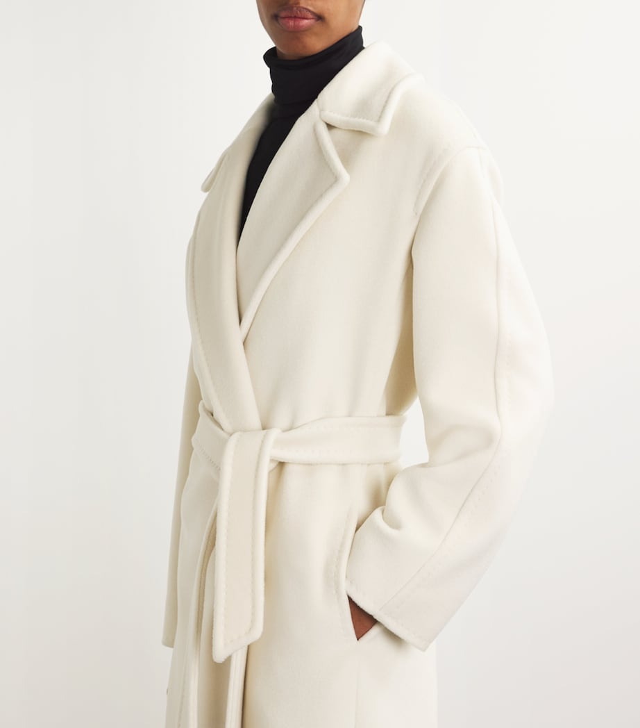 Wool-Blend Belted Coat WHITE Image 6