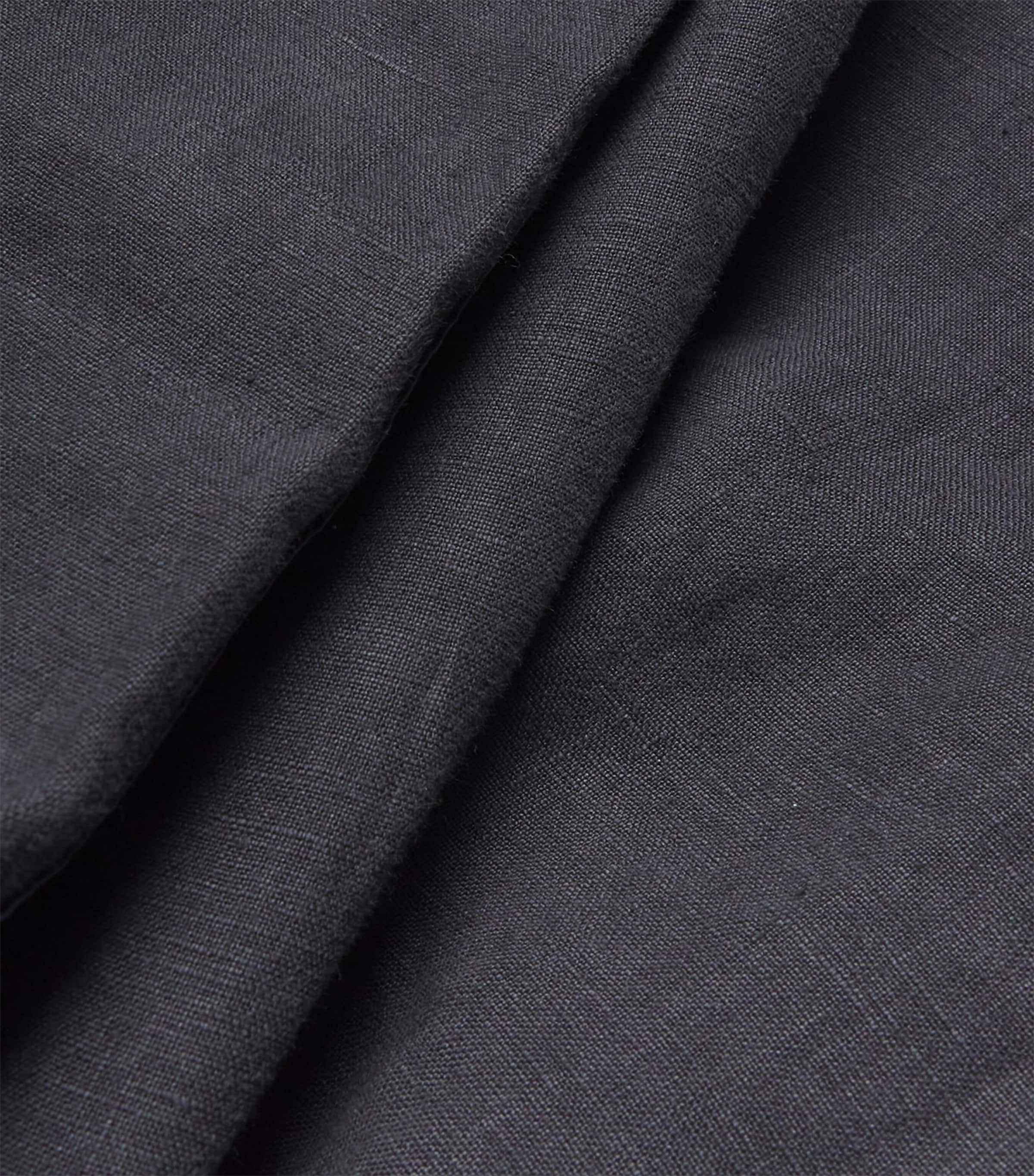 Linen Wide-Leg Trousers BLACK Image 5