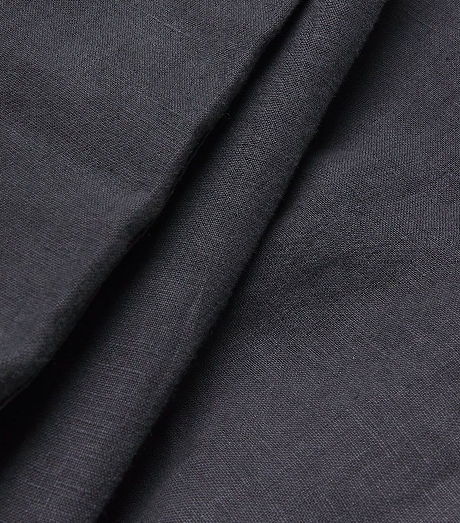 Linen Wide-Leg Trousers BLACK Image 5