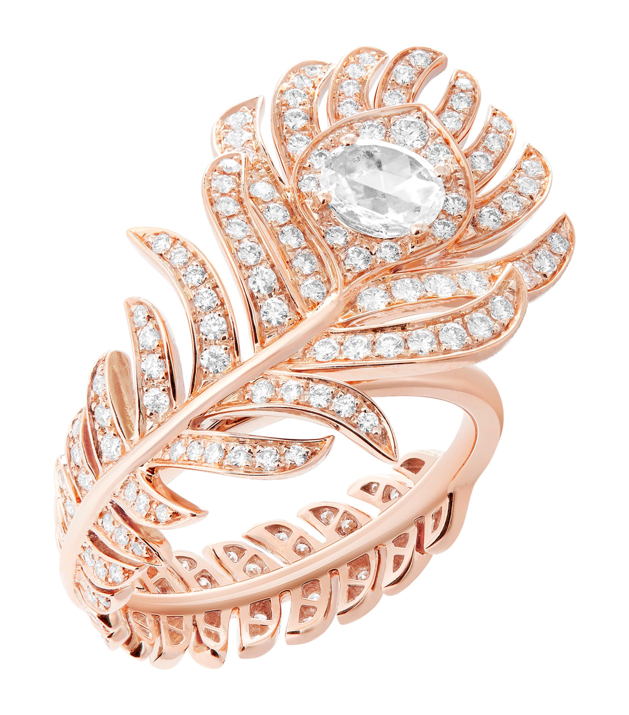 Small Rose Gold Plume de Paon Ring ROSE GOLD Image 1