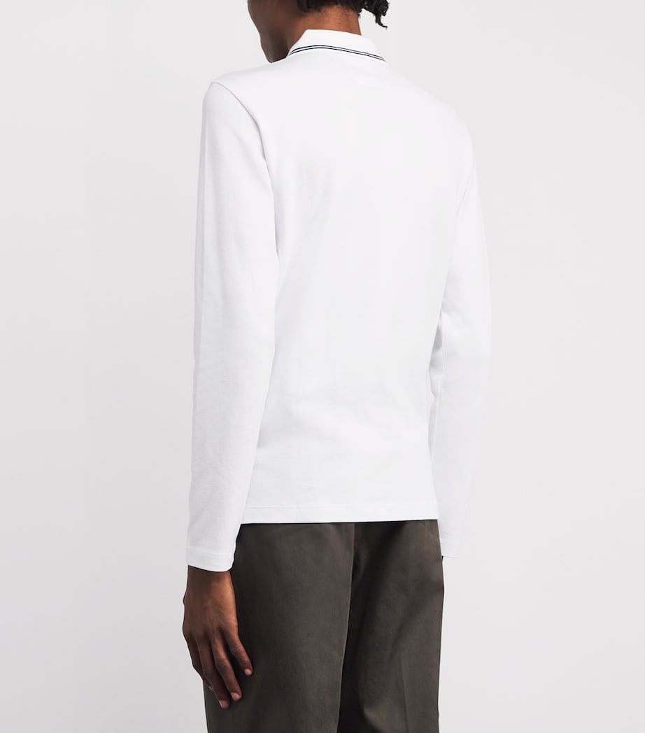 Cotton Long-Sleeve Polo Shirt 100 Image 4