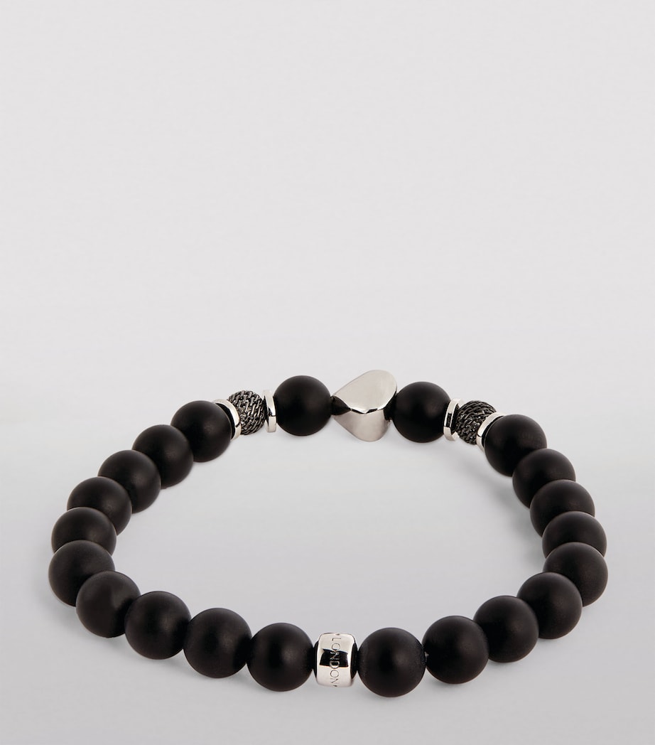 Sterling Silver Beaded Bracelet BLACK Image 3