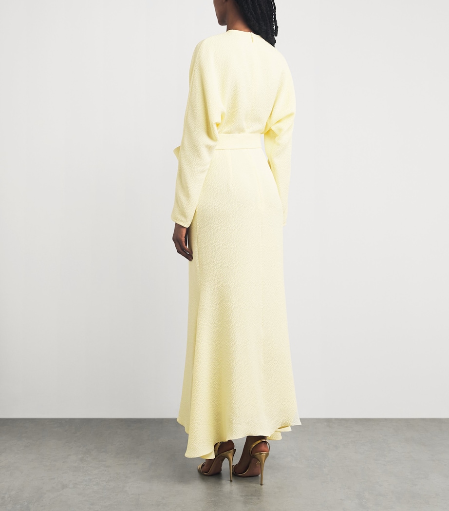 Edeline Lee Womens Textured Bow-Detail Maxi Dress Lem/lemon Image 4