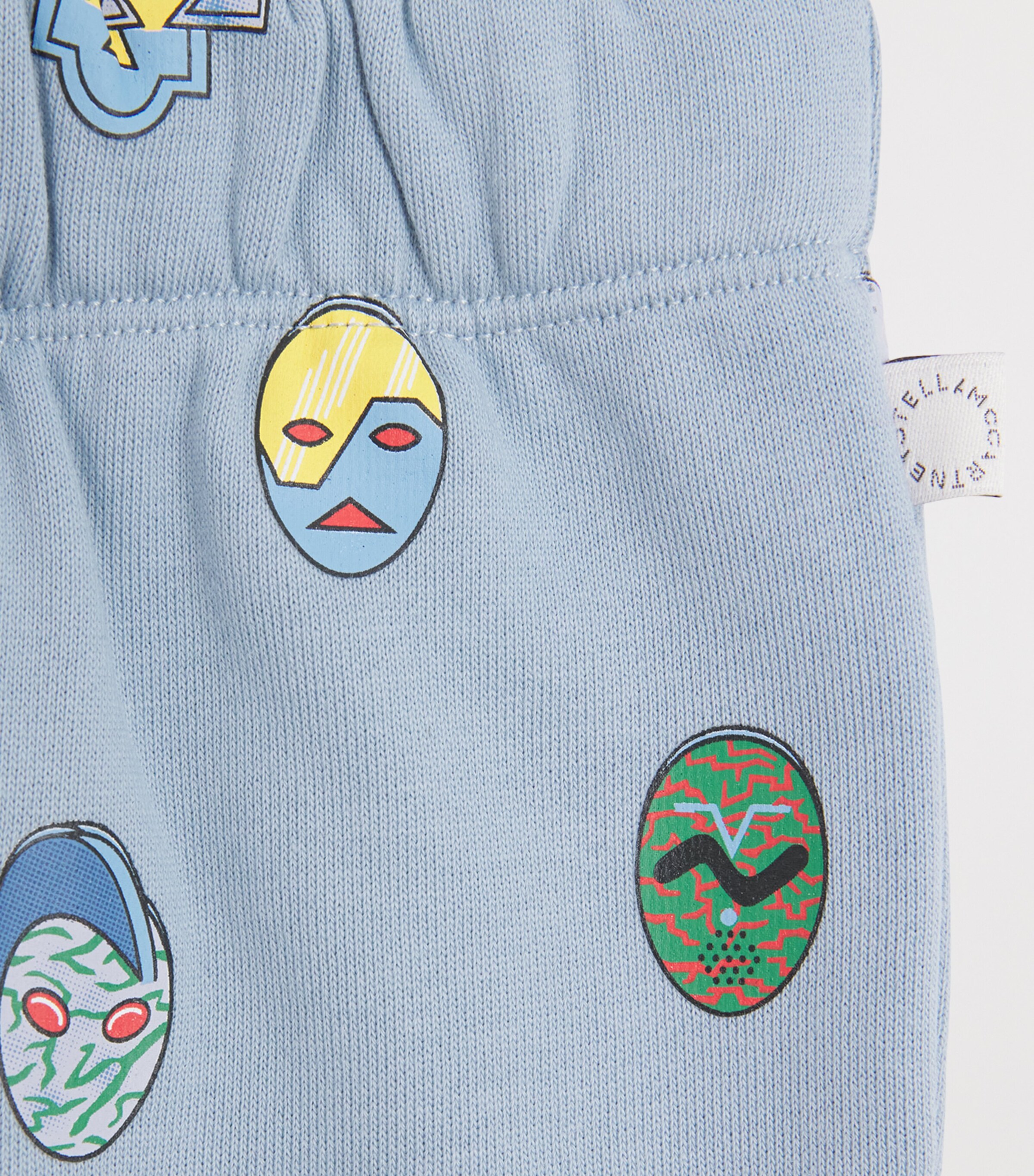 Stella McCartney Kids Cotton Superhero Sweatpants (6-36 Months) Blu Nebbia/multi Image 3