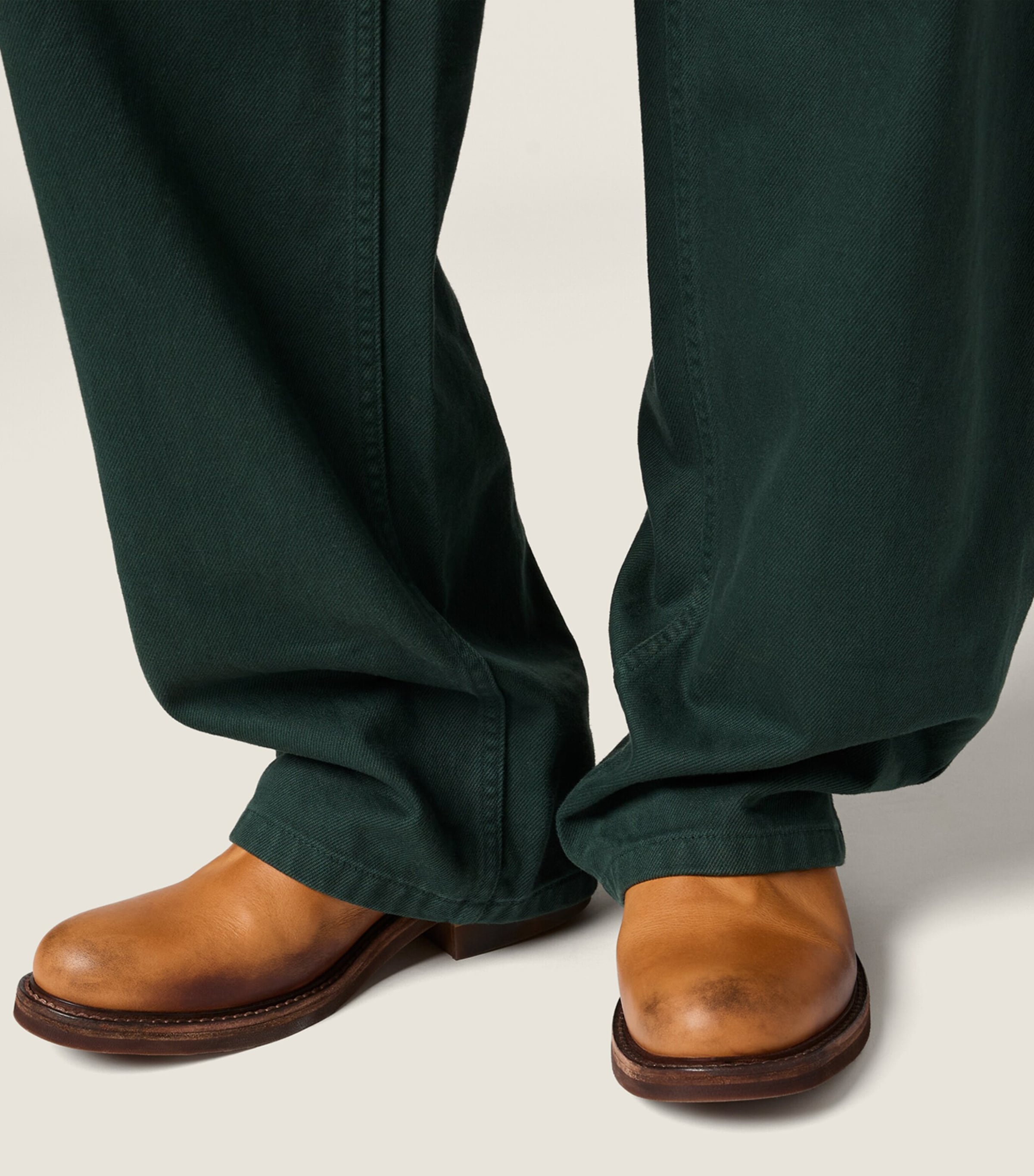 Miu Miu Womens Cotton Gabardine Trousers Green Image 6