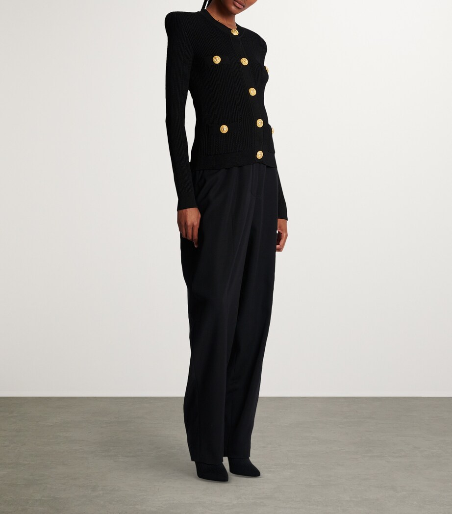 Wool-Blend Structured Cardigan 0PA NOIR Image 2