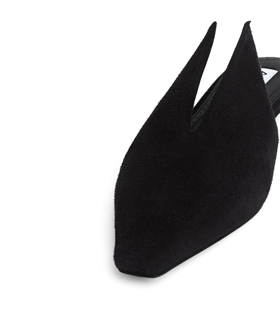 Alaïa Suede Pointy Mules 25 Black Image 4
