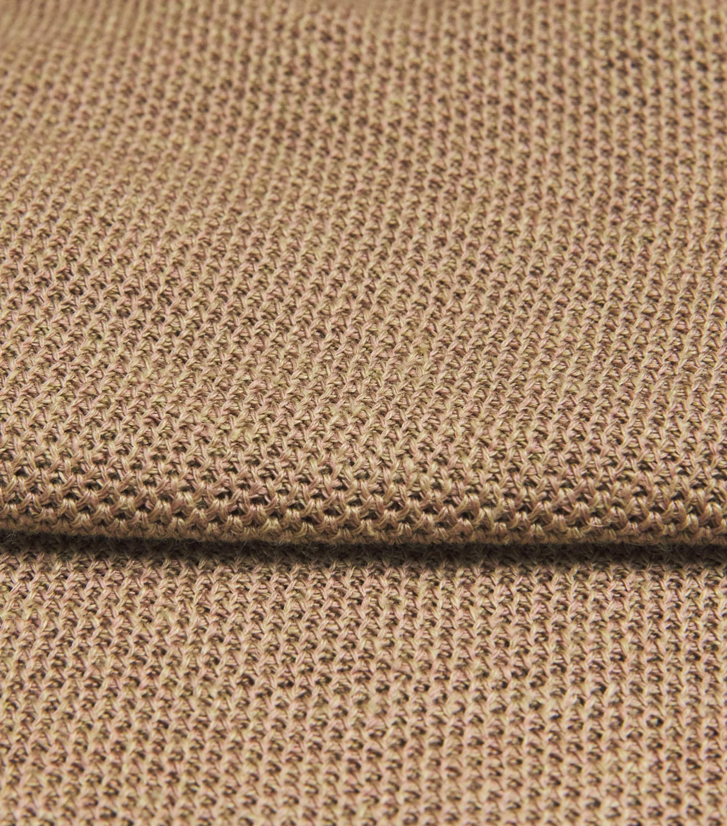 Sunspel Mens Linen-Silk Honeycomb Polo shirt Brgt Hazelwood Image 6