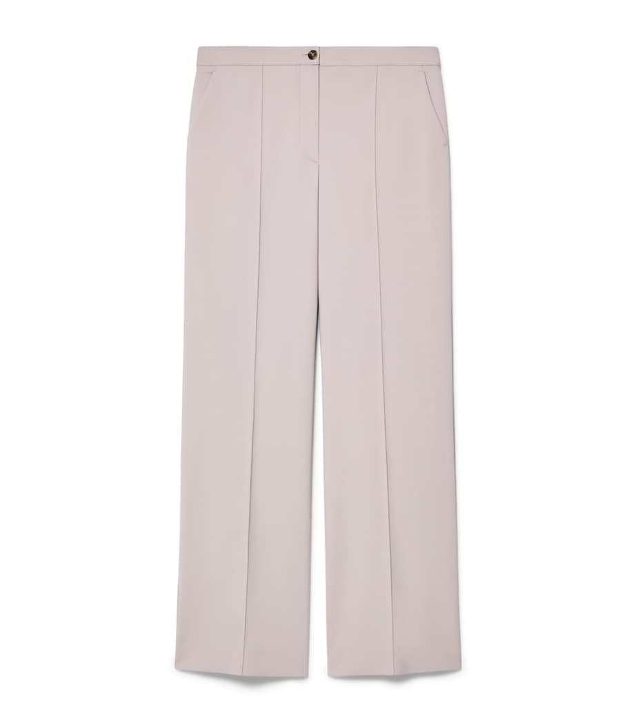 Marina Rinaldi Womens Cotton-Blend Tailored Trousers Lilac Image 1