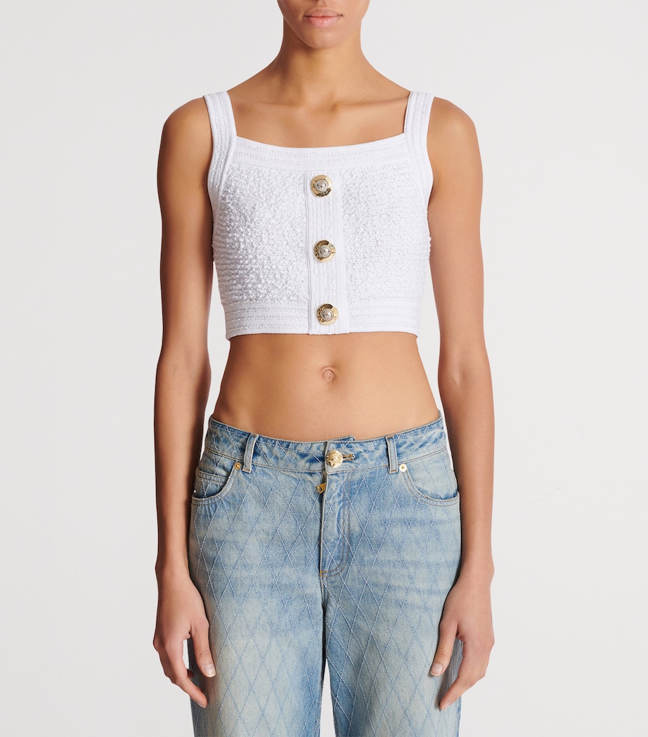 Tweed Crop Top 0FA BLANC Image 5