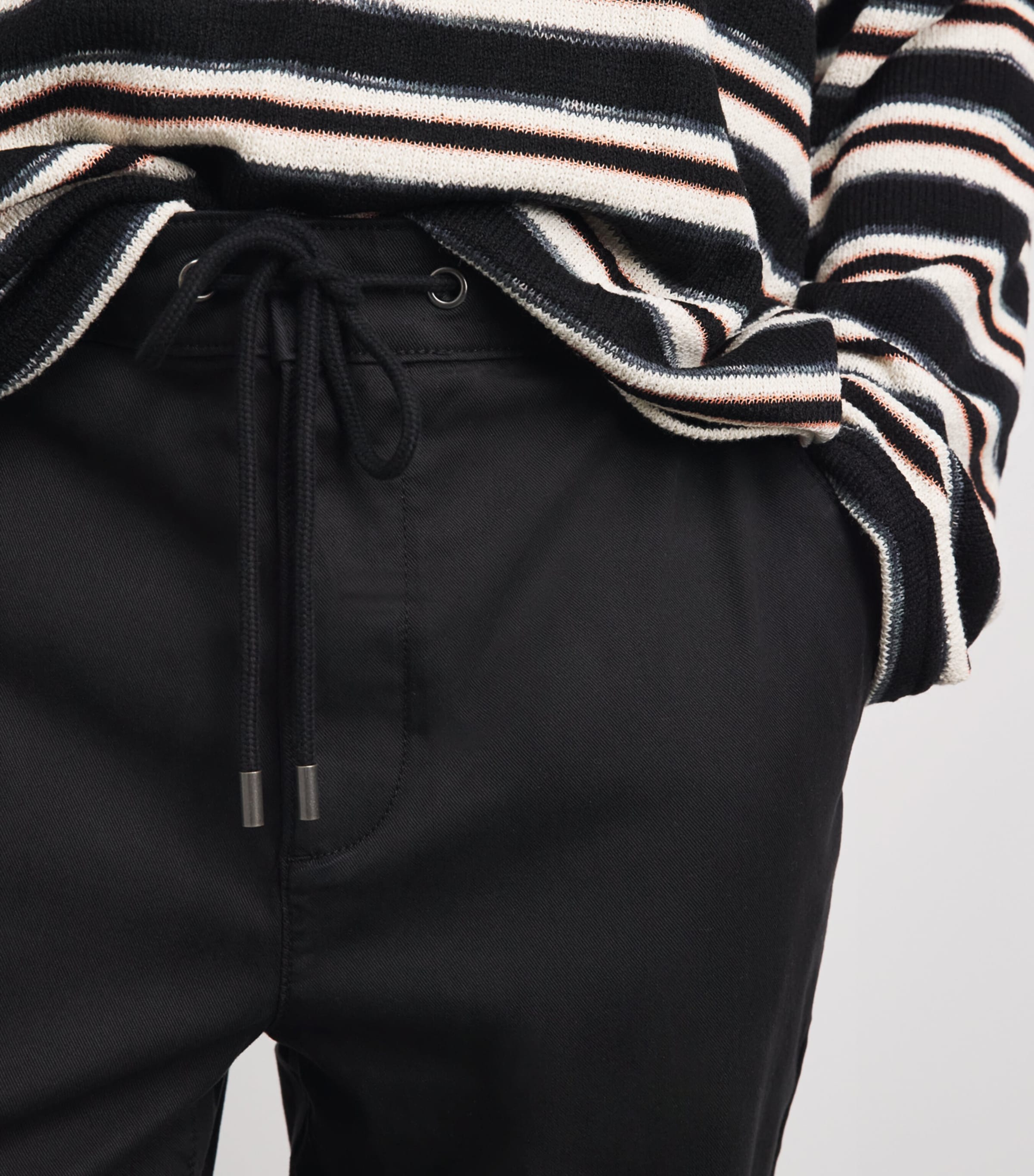 PAIGE Mens Drawstring Fraser Chinos Black Image 3