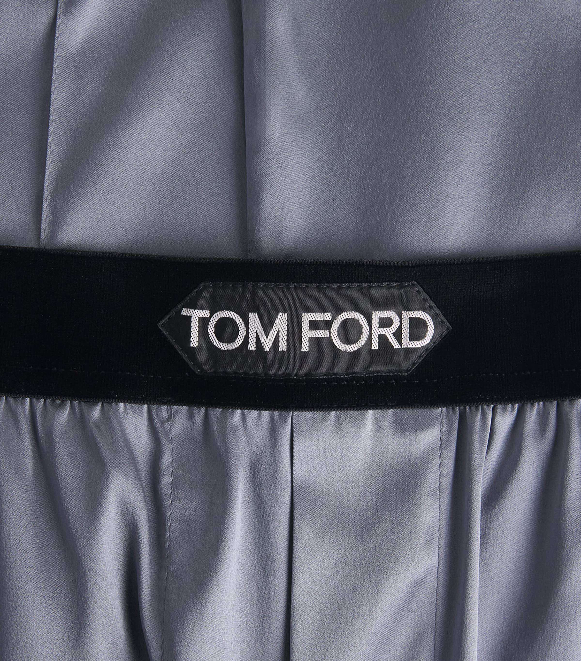 TOM FORD Mens Silk-Blend Pyjama Trousers Dark Grey Image 6