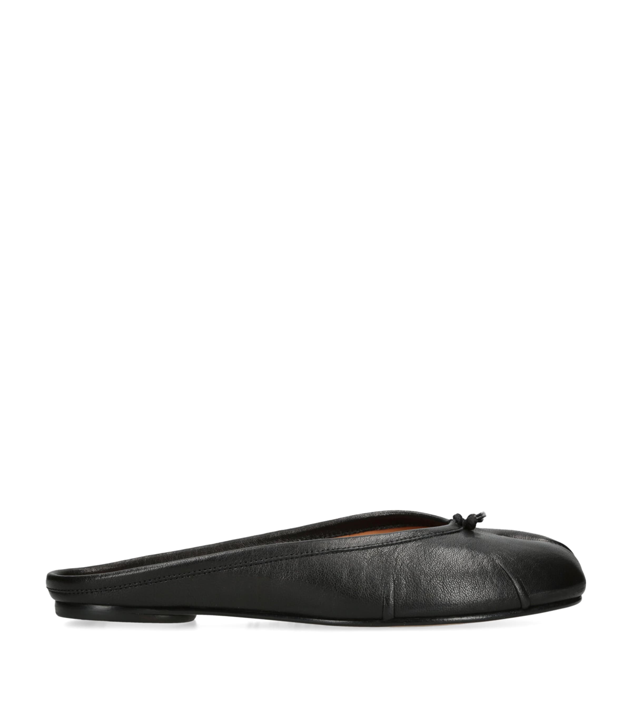 Maison Margiela Tabi Calf Leather Flat Mules In Black