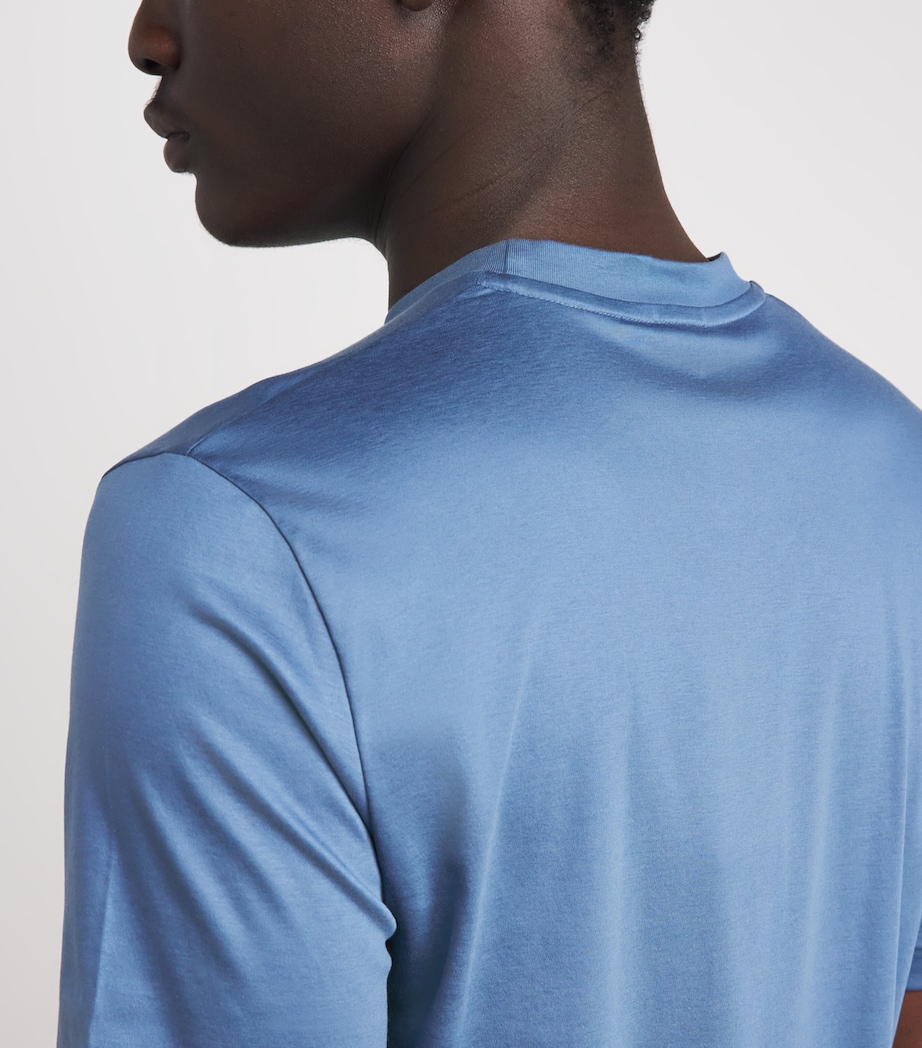 Zimmerli Mens 286 Sea Island T-Shirt Blue Horizon Image 3