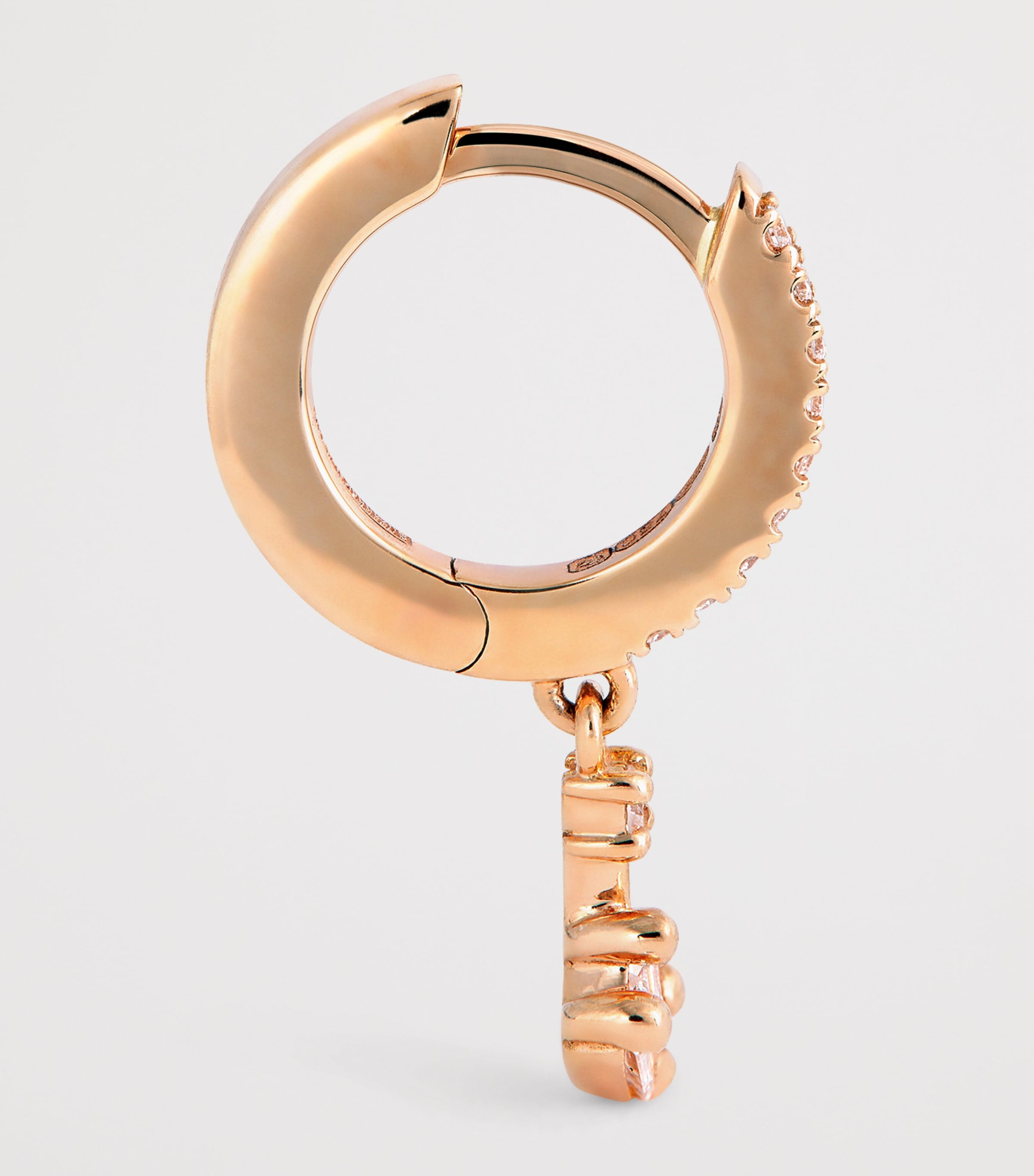 Rose Gold and White Diamond Bold Drop Earrings 18K RG/WD Image 4